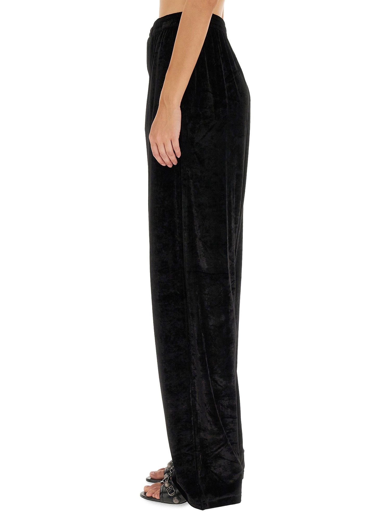 Balenciaga o1y0625 Velvet Casual Pant in Black Size 25" / US 0 / IT 36 - 2 Thumbnail