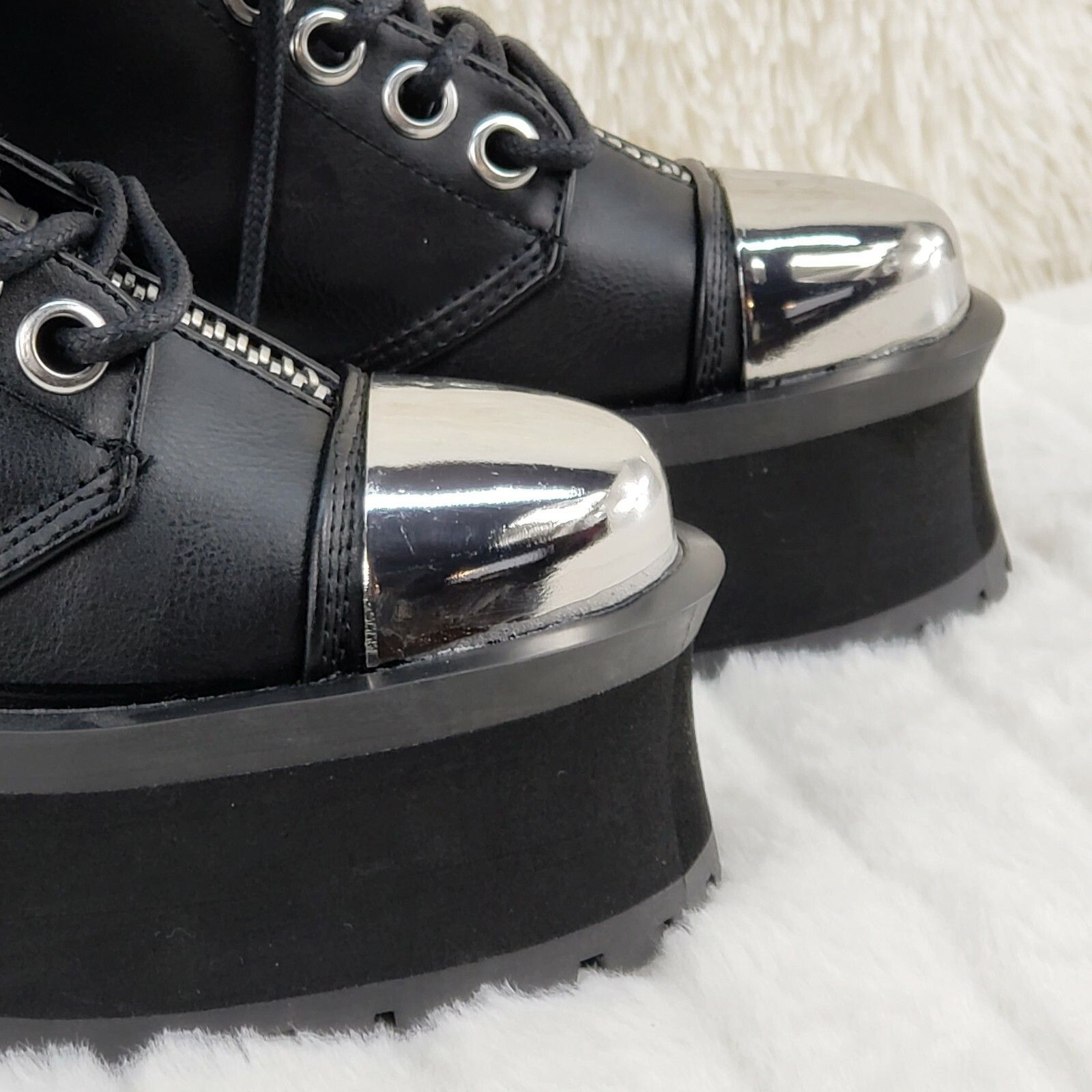 Other Gravedigger 14 Black Chrome Toe Plate Lace Up Boots Men US S Size US 12 / EU 45 - 8 Thumbnail