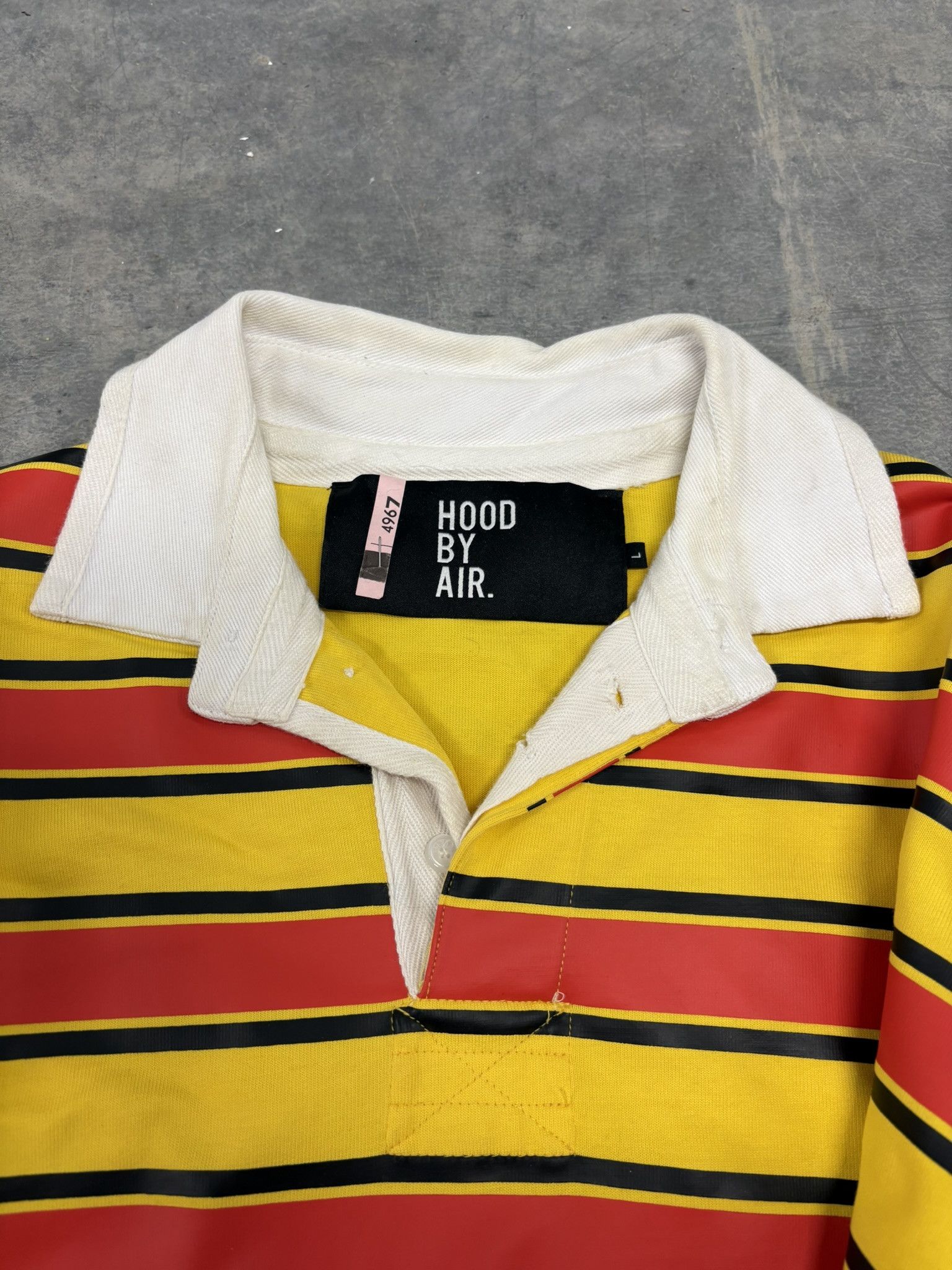 Hood By Air SS17 Long Sleeve striped polo shirt Size US L / EU 52-54 / 3 - 6 Thumbnail