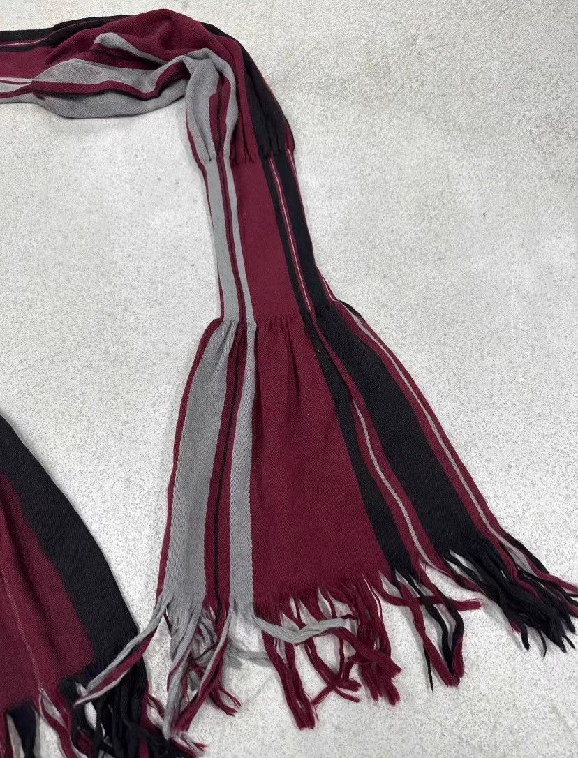 Yohji Yamamoto Yohji Yamamoto Y's Wool Stripe Scarf (Skirt Style) K3 Size ONE SIZE - 3 Thumbnail