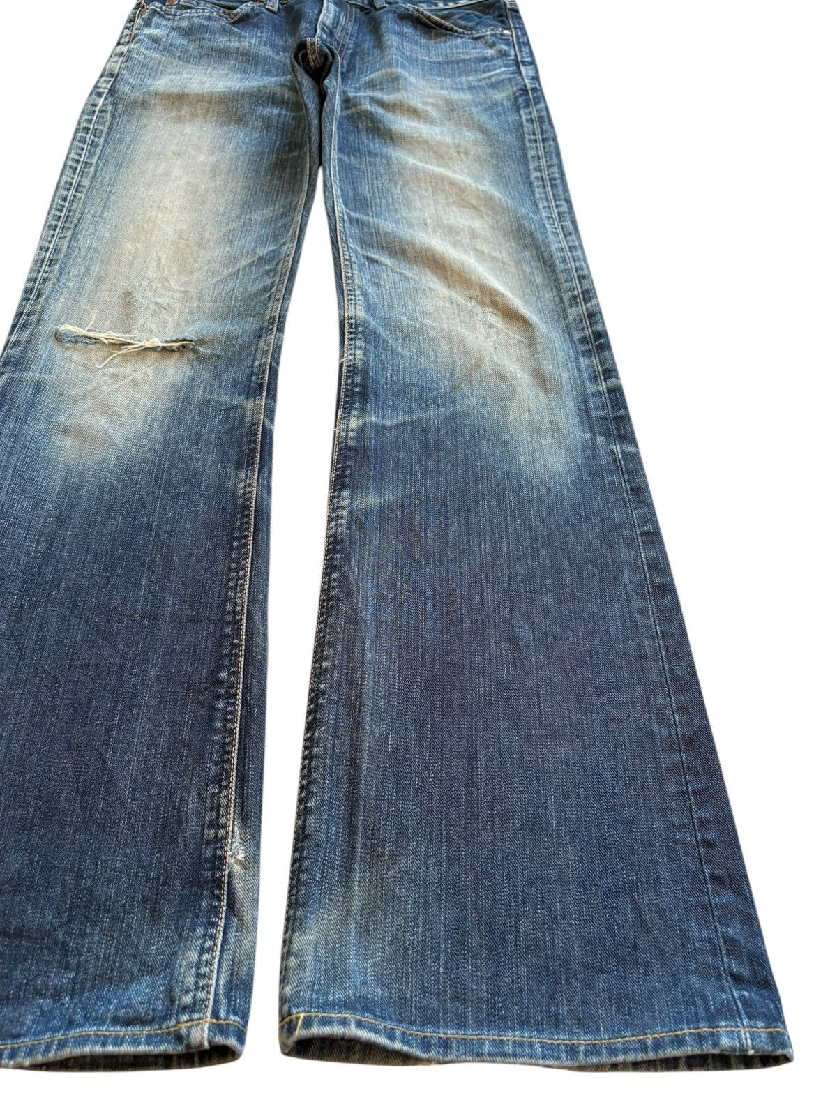 Japanese Brand × Lee Vintage Lee Rusty Mud Wash Distressed Bootcut Flare Jeans Size US 33 - 7 Thumbnail