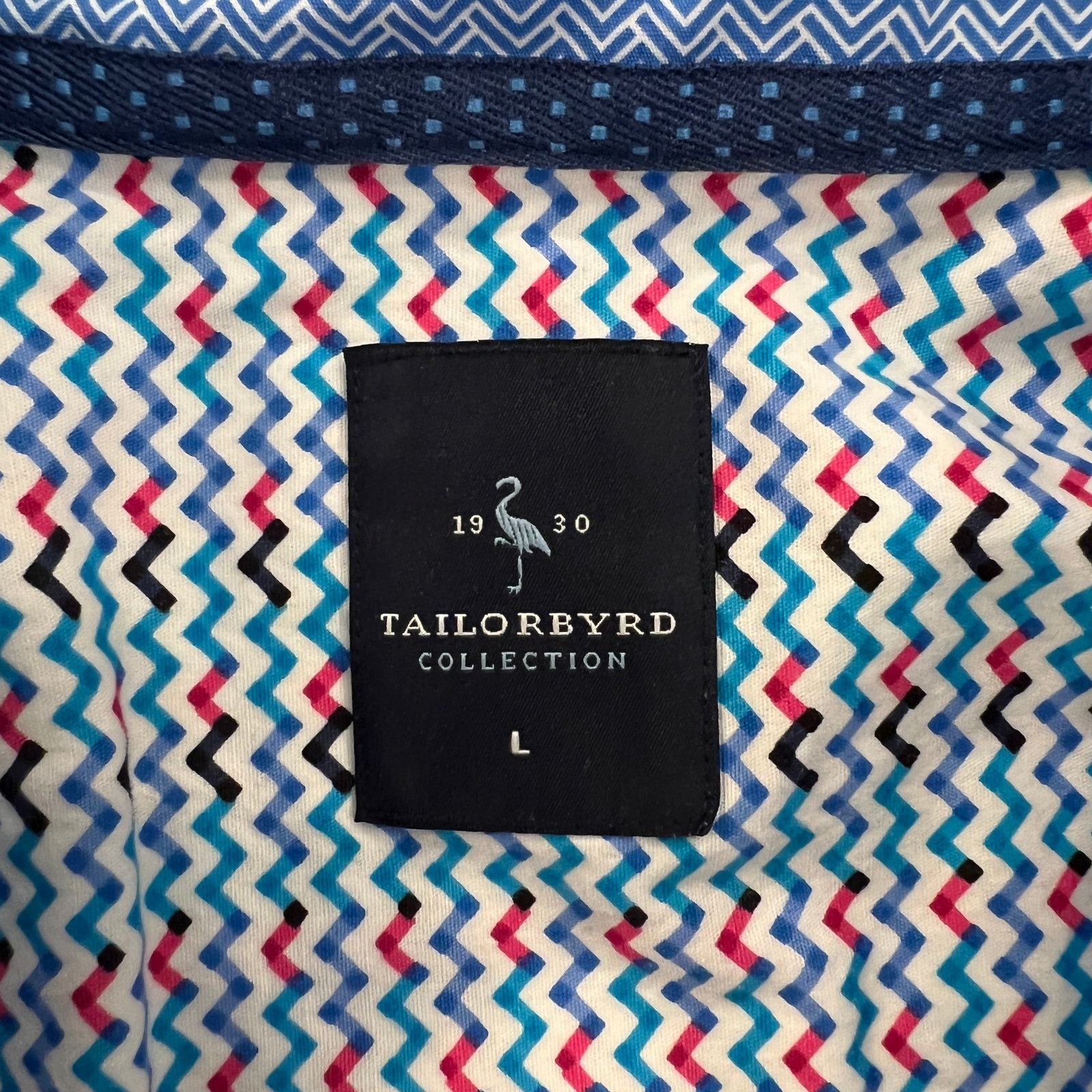 Tailorbyrd TailorBryd Chevron Print W/Contrasting Cuff Button Shirt -L Size US L / EU 52-54 / 3 - 6 Thumbnail