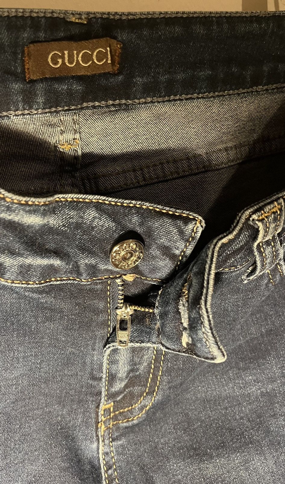 Gucci Gucci Blue Denim Slim-Fit Jeans Signature IT & Leather Detal Size 26" / US 2 / IT 38 - 5 Thumbnail