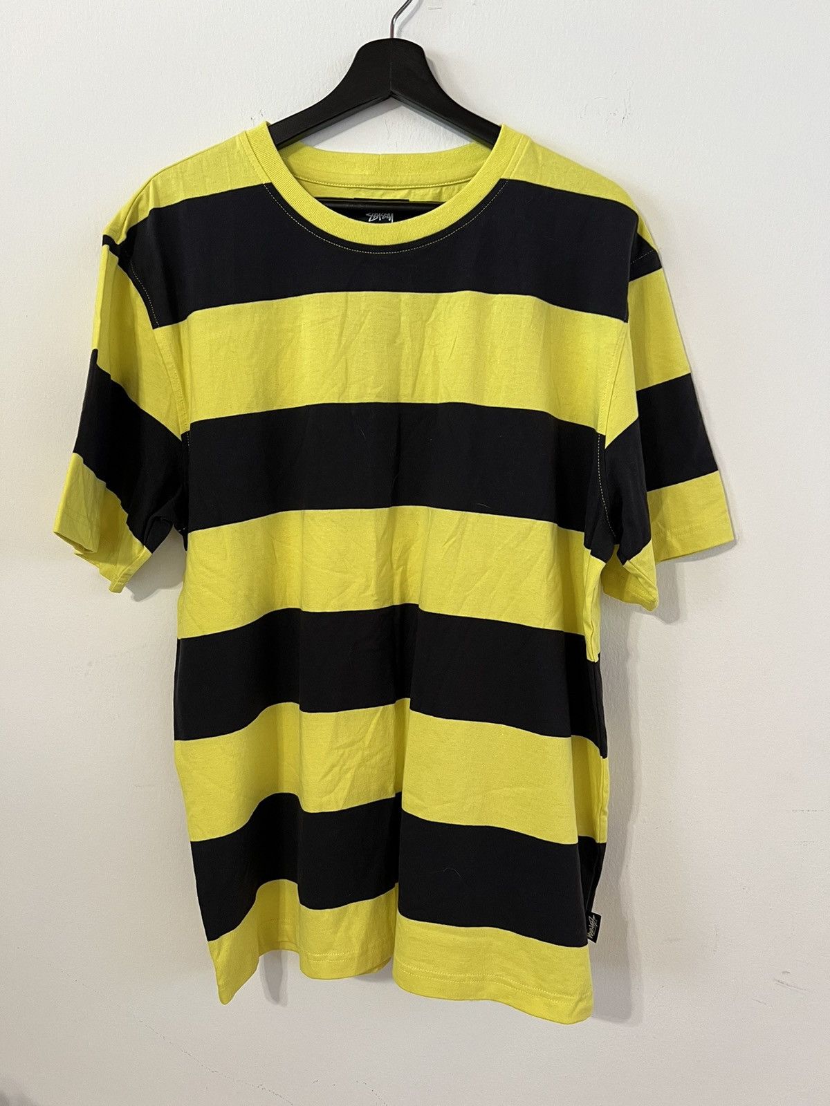 Stussy Stussy black x yellow stripe t shirt | Grailed