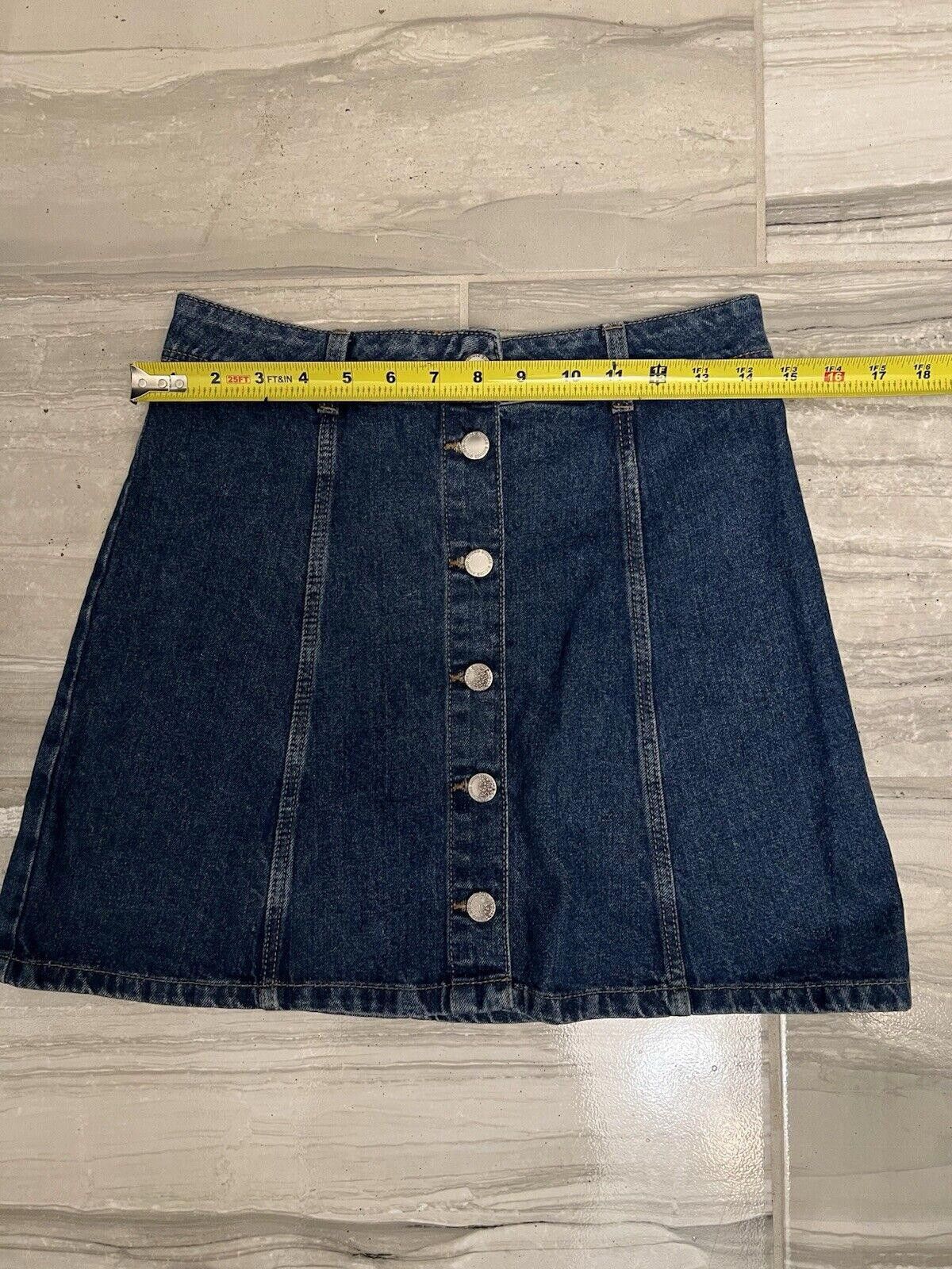 H&M HM DIVIDED womens denim full button front skirt size 4 EUC Size 27" / US 4 / IT 40 - 4 Thumbnail