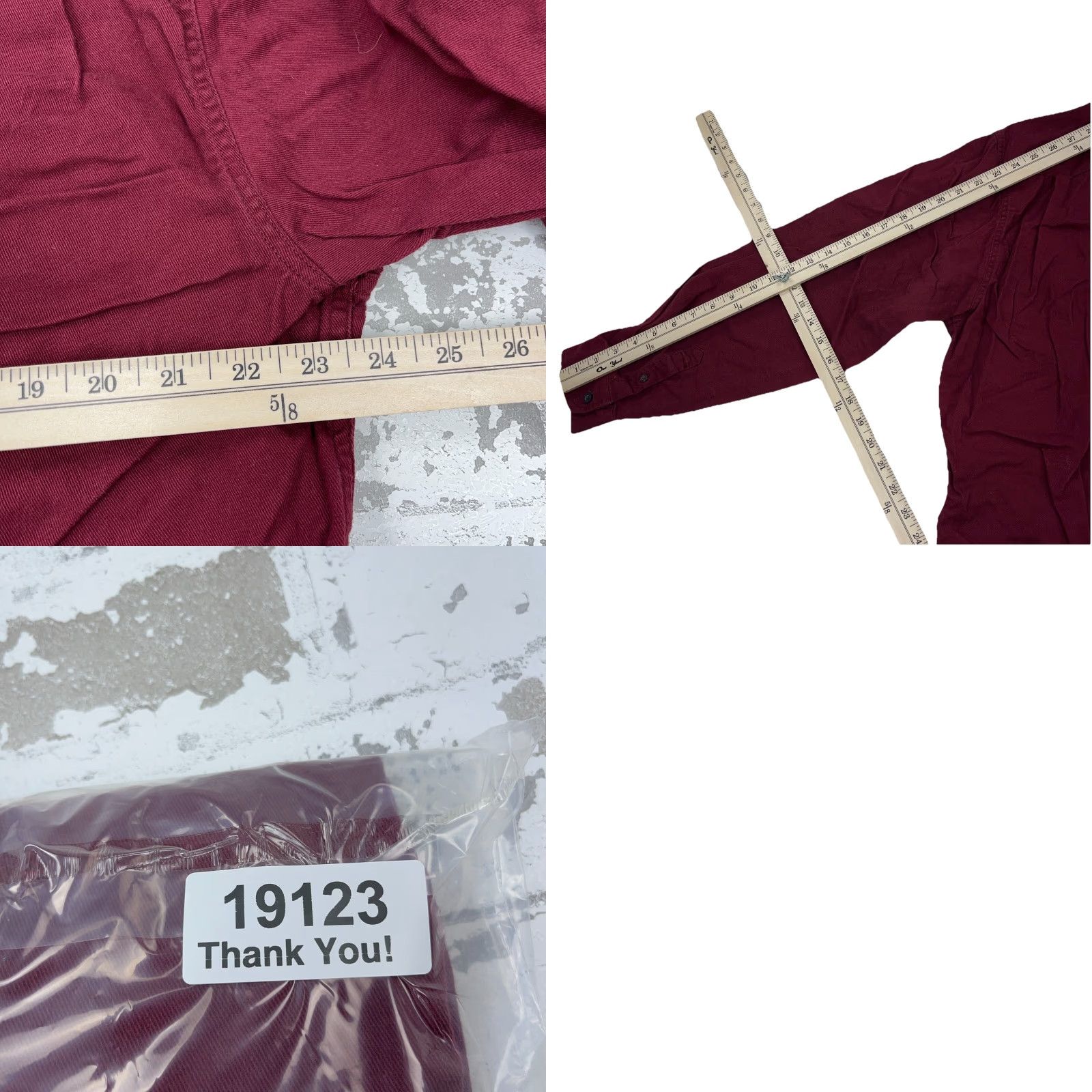 Wrangler Wrangler Shirt Men XL Maroon Button Up Twill Denim Double Pocket Work Wear Size US XL / EU 56 / 4 - 8 Thumbnail