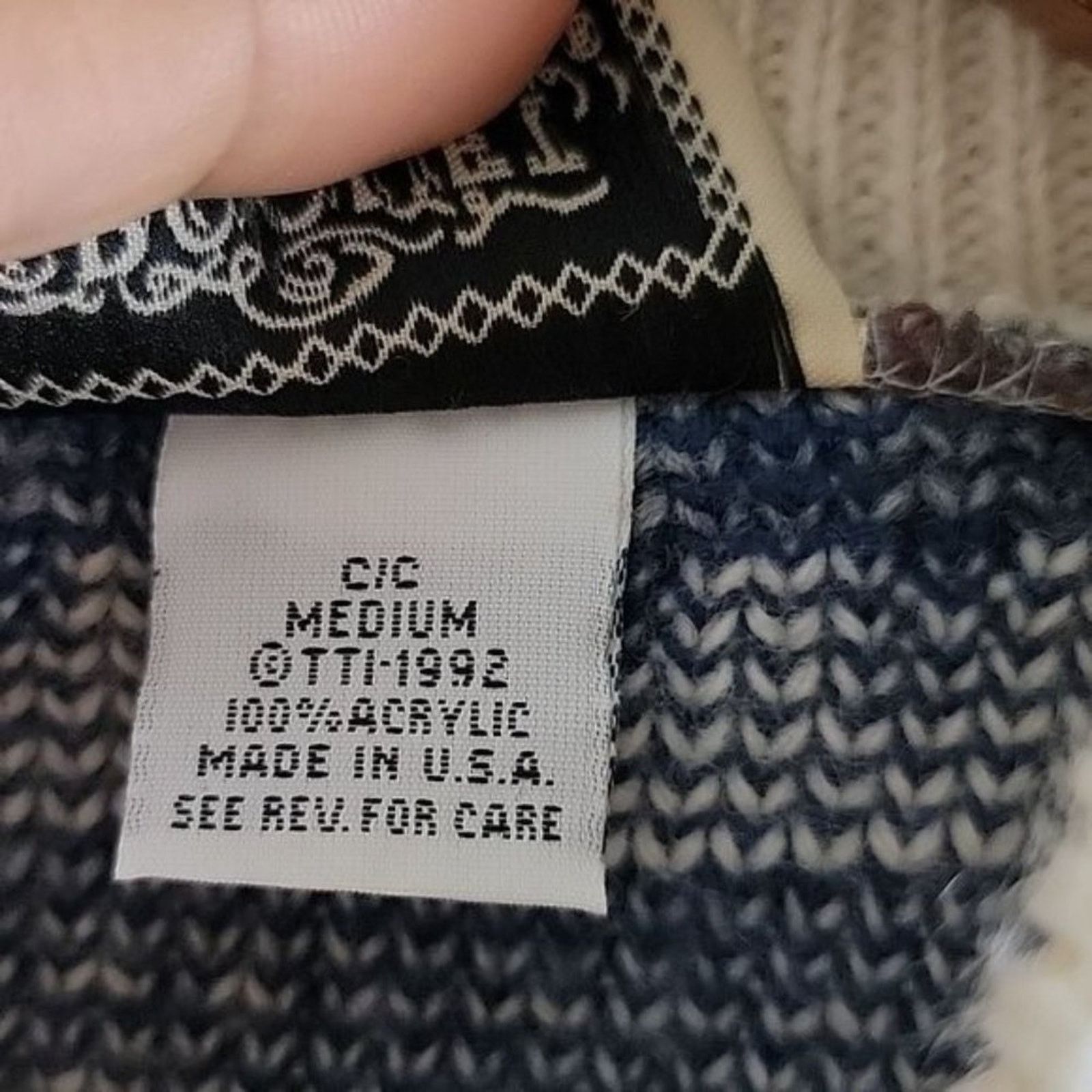 Vintage Croquet Club 90s Womens Fair Isle Knit Sweater Mock Neck Size M / US 6-8 / IT 42-44 - 7 Thumbnail