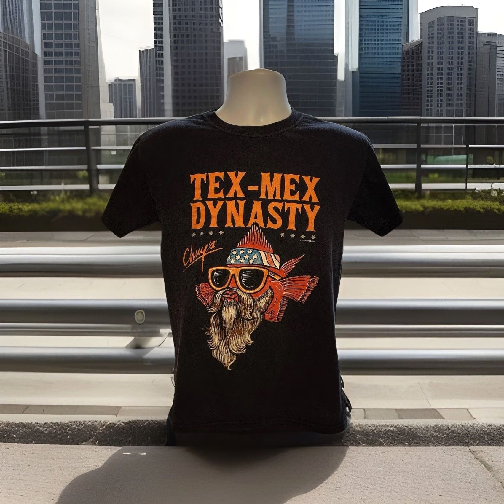 Vintage Chuy’s Tex-Mex Dynasty T-Shirt - 2013 Adult Small Black Double Sided - Viatran Size US S / EU 44-46 / 1 - 5 Thumbnail