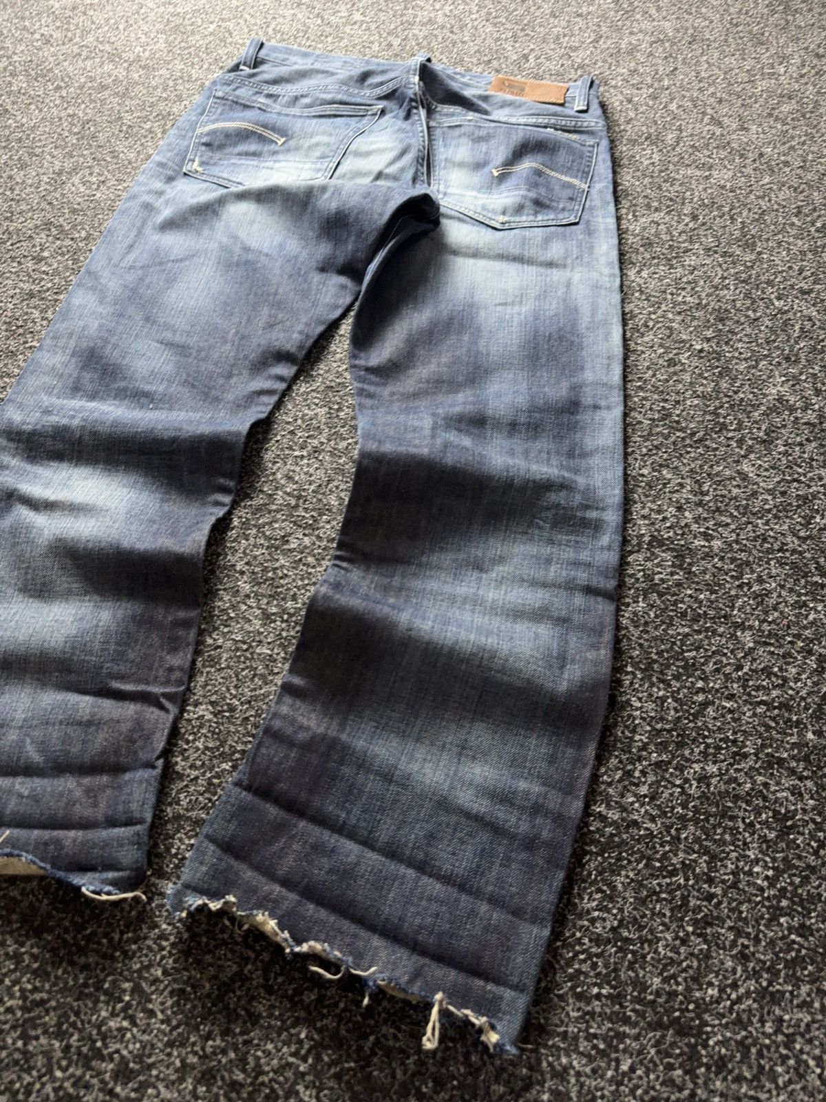 G-Star 00s G-Star 3301 Distressed Raw Hem Y2K SK8 Jeans Fade Denim Size US 32 / EU 48 - 16 Thumbnail