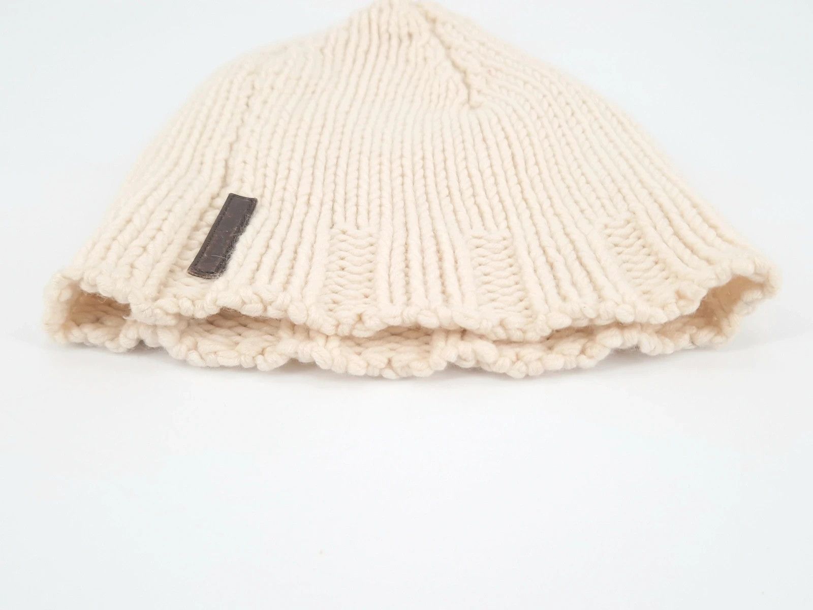 Prada PRADA Chunky Cashmere Knit Winter Beanie with Leather Logo Size ONE SIZE - 4 Thumbnail