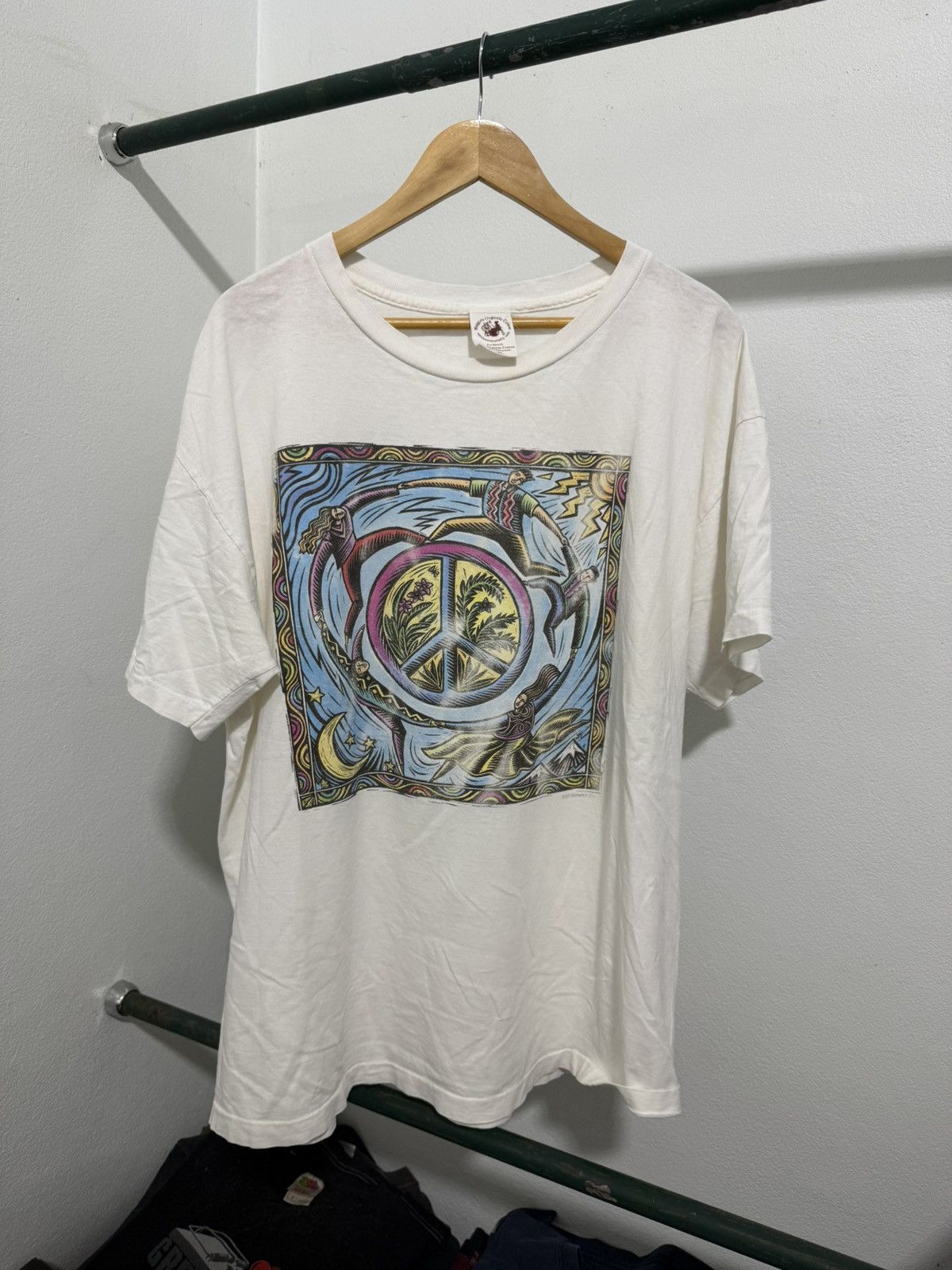 Vintage Vintage Peace Sign Human i Tee Graphic Tee Size US XXL / EU 58 / 5 - 2 Thumbnail