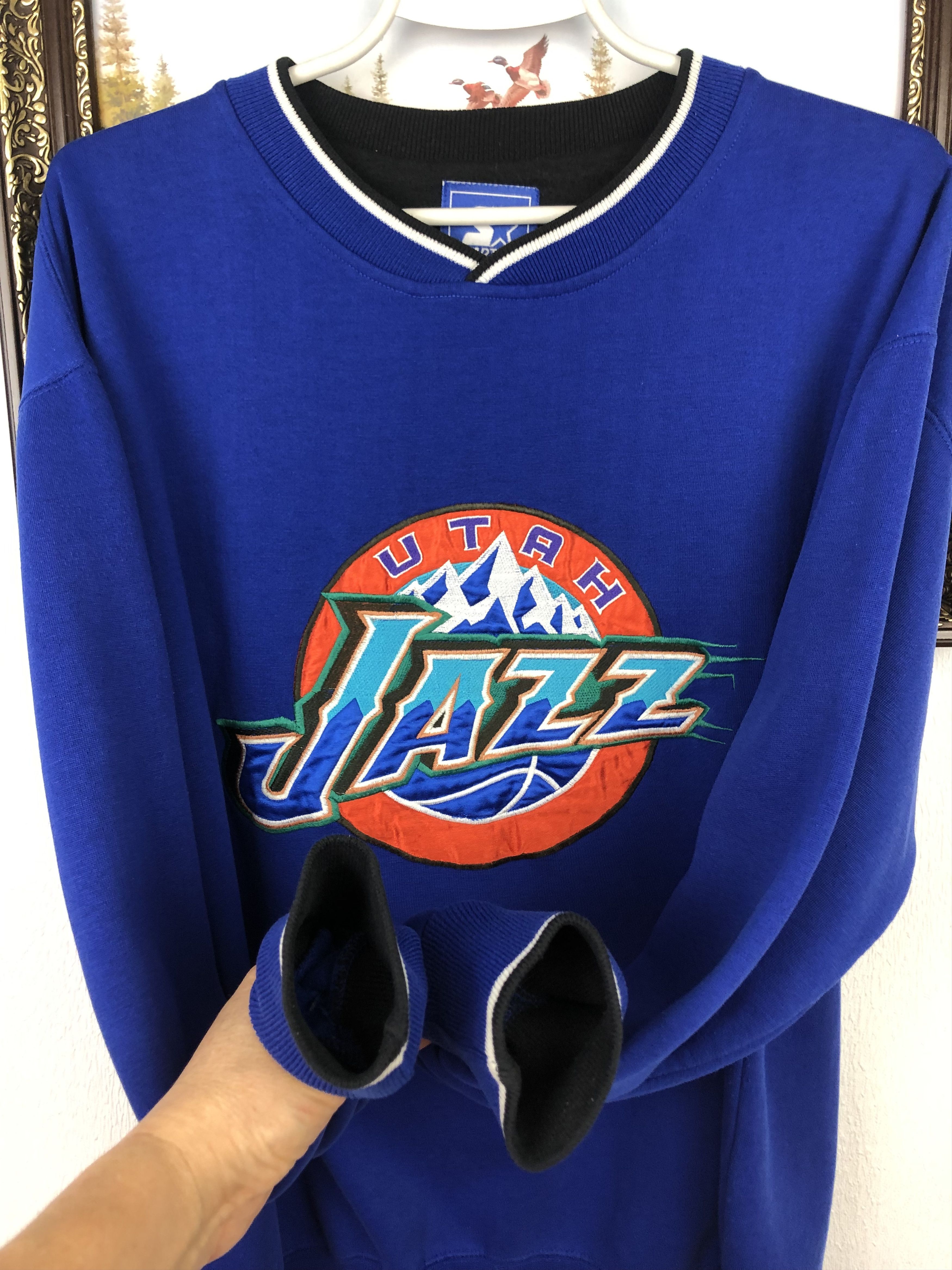 NBA Vintage 90's Starter Utah Jazz NBA Sweatshirt Mens Crewneck Size US L / EU 52-54 / 3 - 5 Thumbnail