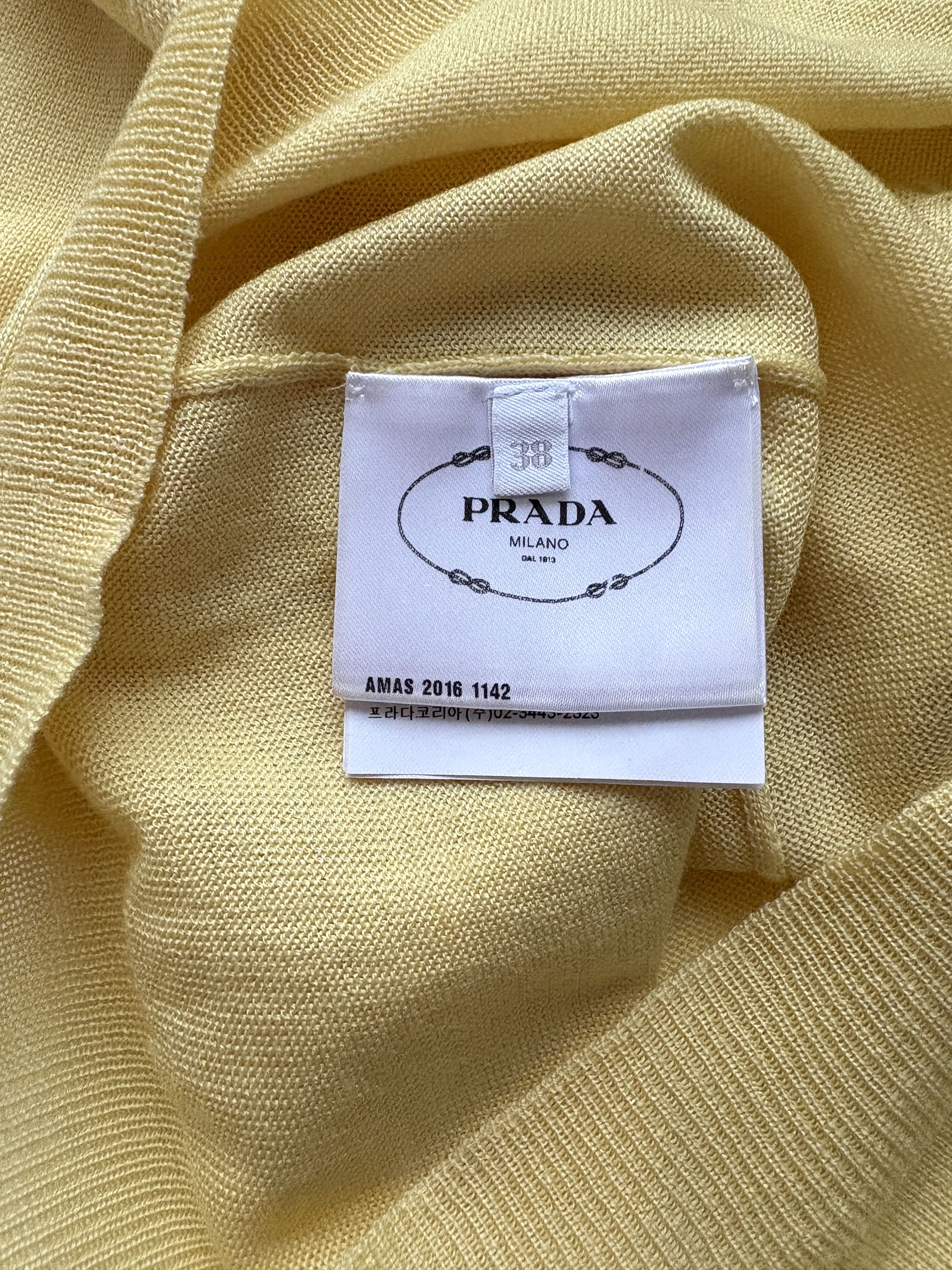 Prada ⚡️QUICK SALE⚡️ 2016 Prada Yellow Wool/Silk Knit Top Size M / US 6-8 / IT 42-44 - 4 Thumbnail