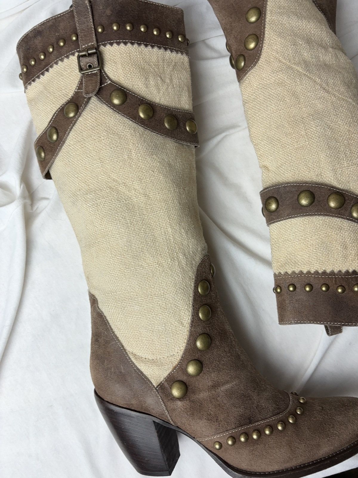 Vintage Italian leather 90s Cossacks high boots cowboy vintage shoes Size US 6 / IT 36 - 8 Thumbnail