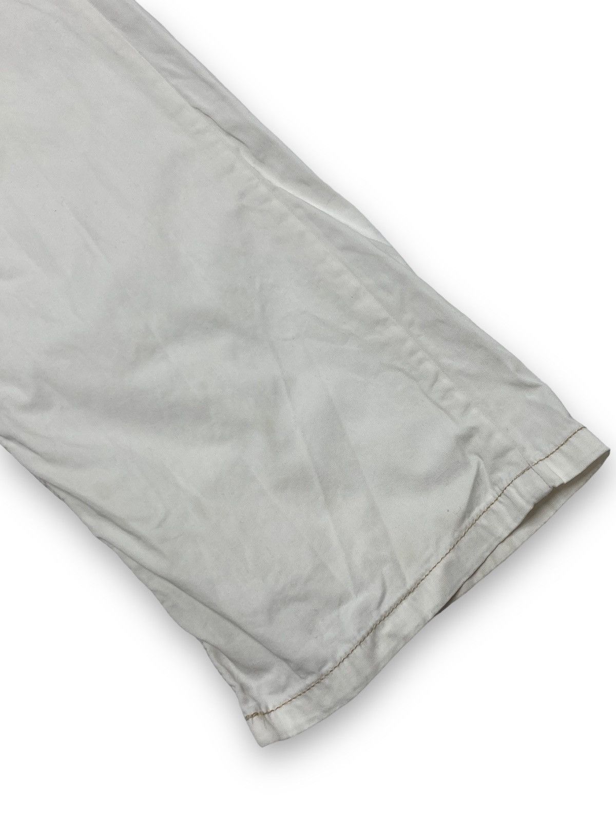 Armani 00s Vintage ARMANI White Pants Avant Garde Big Logo Size US 33 - 3 Thumbnail