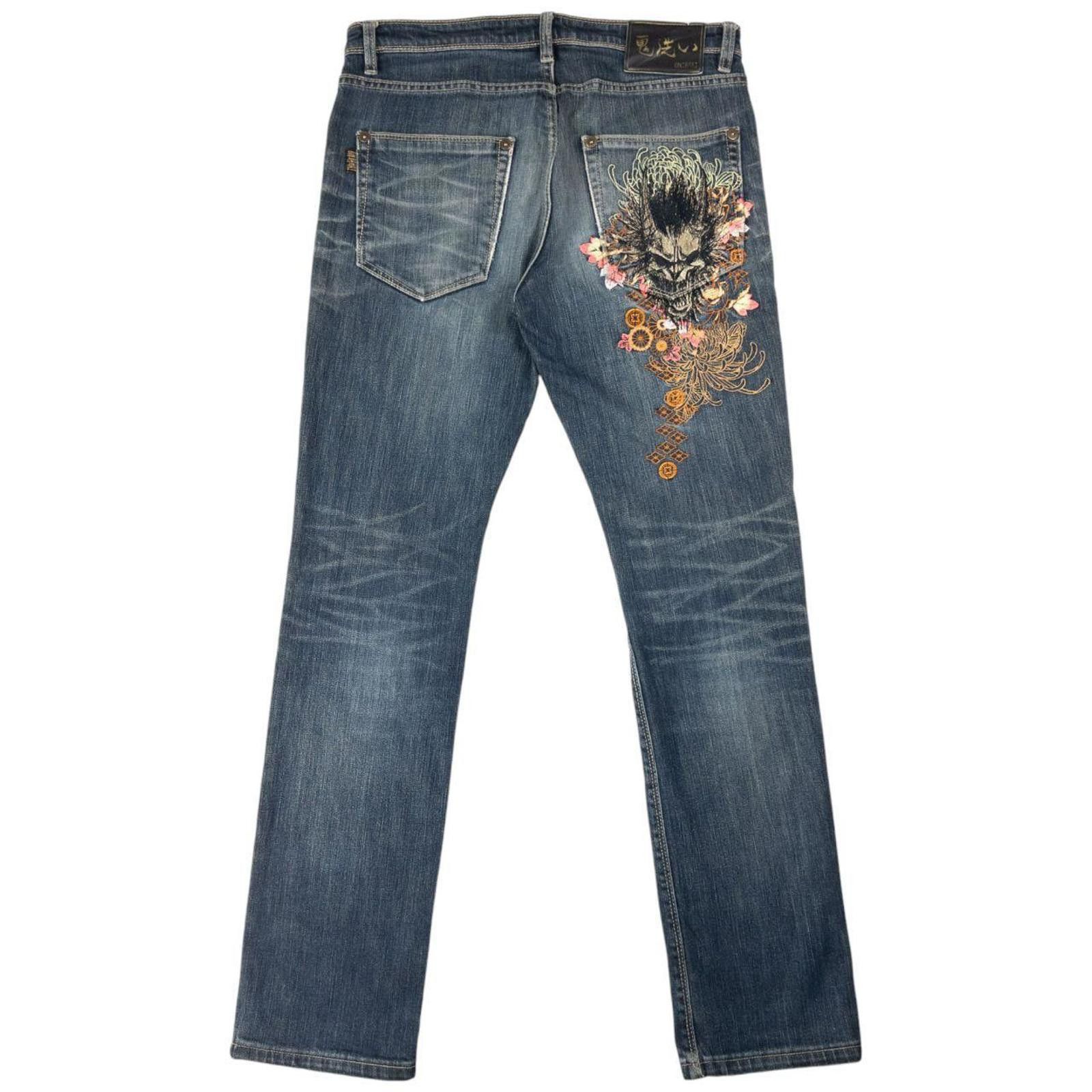 Other Vintage Oniarai Embroidered Demon Japanese Denim Size W32 Size US 32 / EU 48 - 2 Thumbnail