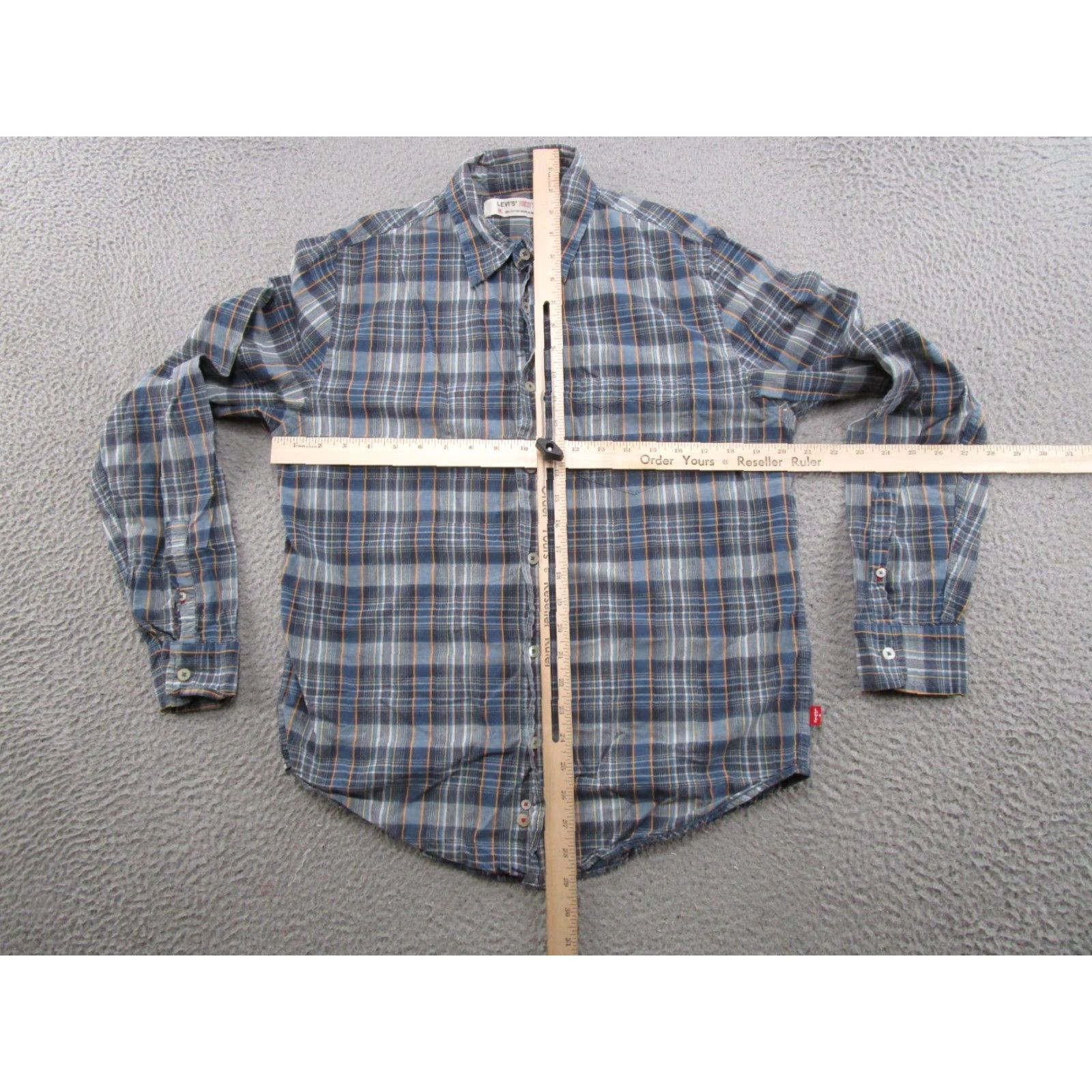 Levi's VINTAGE Levi's Button-Up Shirt Western Plaid Long Sleeve M Mens Blue Cotton Size US M / EU 48-50 / 2 - 4 Thumbnail