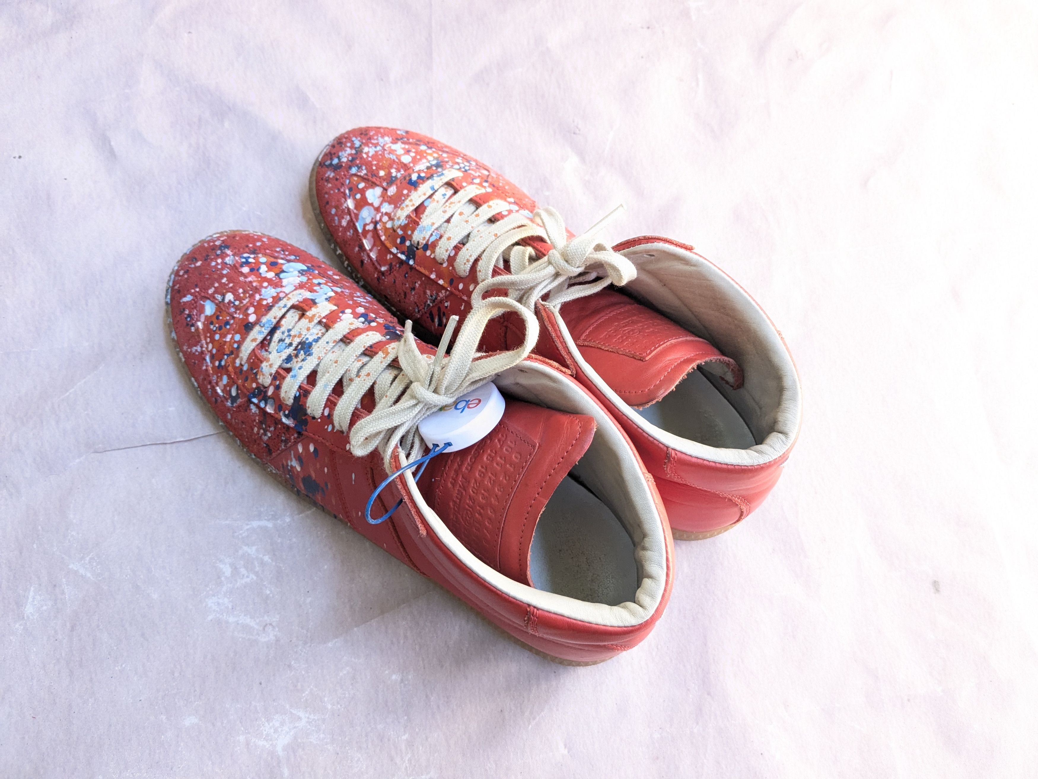 Maison Margiela Maison Margiela GAT Replica Red 9 42 Paint High Tops Size US 9 / EU 42 - 12 Thumbnail