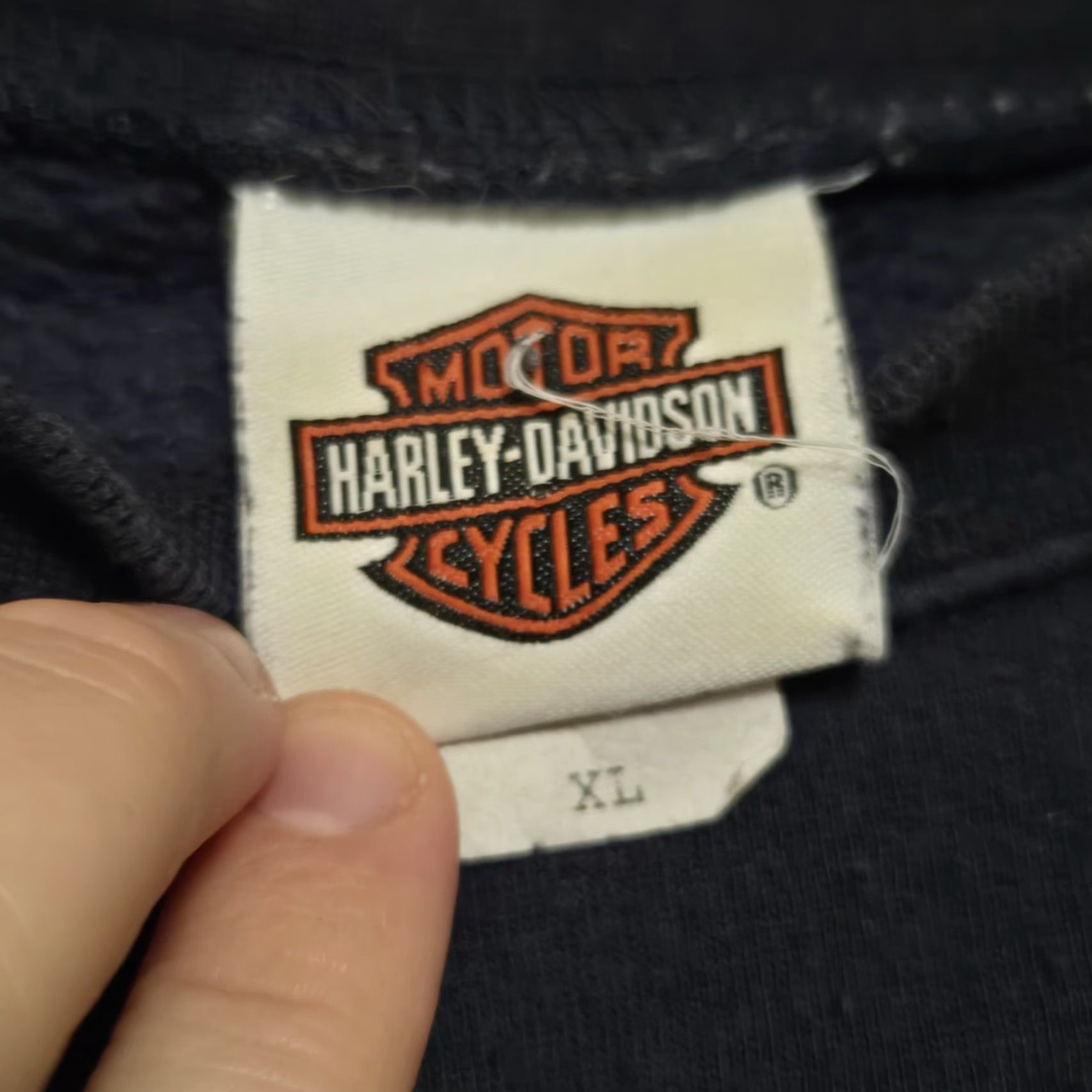 Harley Davidson Harley-Davidson Sweatshirt Logo Men XL Navy Blue Double Sided y2k Size US XL / EU 56 / 4 - 4 Thumbnail