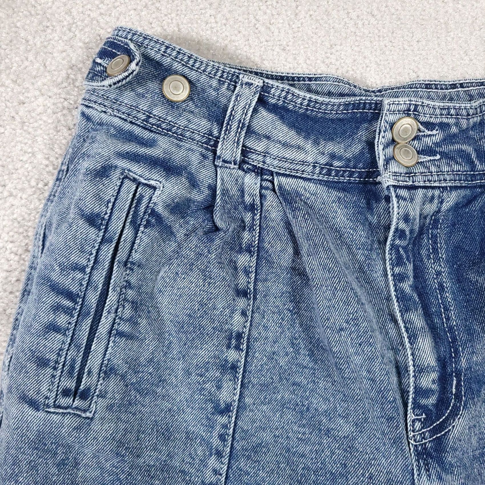 Vintage SO Jeans Women's 13/31 Pleated Super High Rise Straight Acid Wash Denim Bareback Jeans Women XS-XL? Size 30" / US 8 / IT 44 - 4 Thumbnail