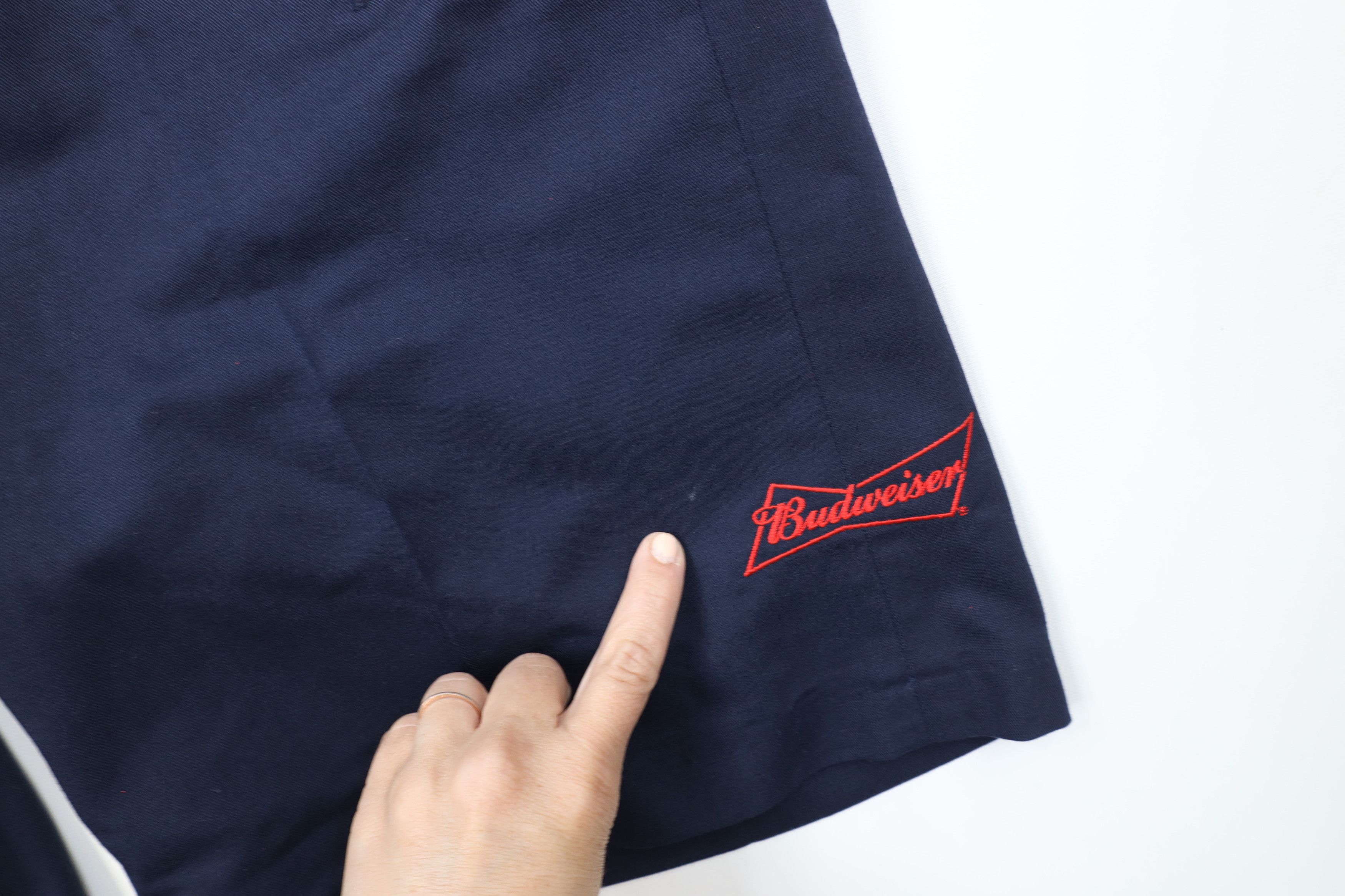 Vintage Vintage 90s Anheuser Busch Budweiser Beer Work Shorts Blue Size US 34 / EU 50 - 6 Thumbnail