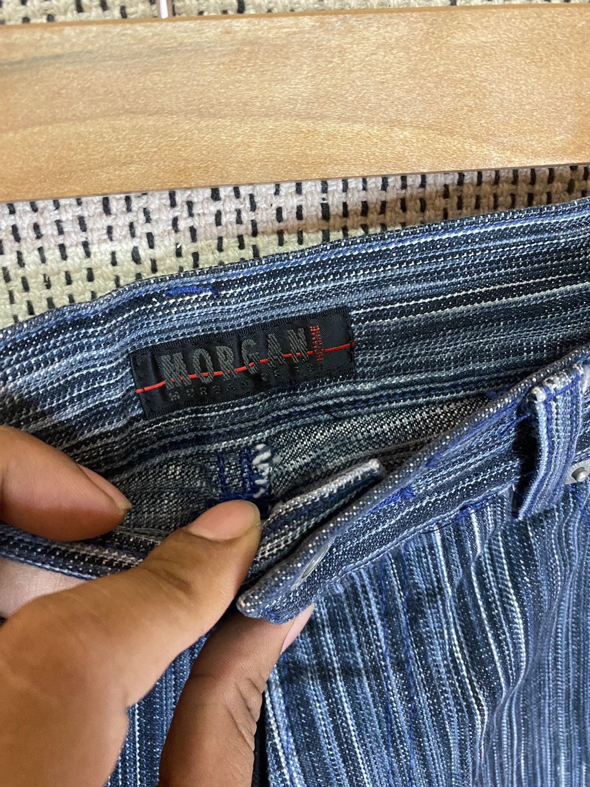 If Six Was Nine × Japanese Brand × Morgan Homme ‼️MORGAN HOMME STRIPED FLARED PANTS NICE DESIGN SIZE 30‼️ Size US 30 / EU 46 - 7 Thumbnail
