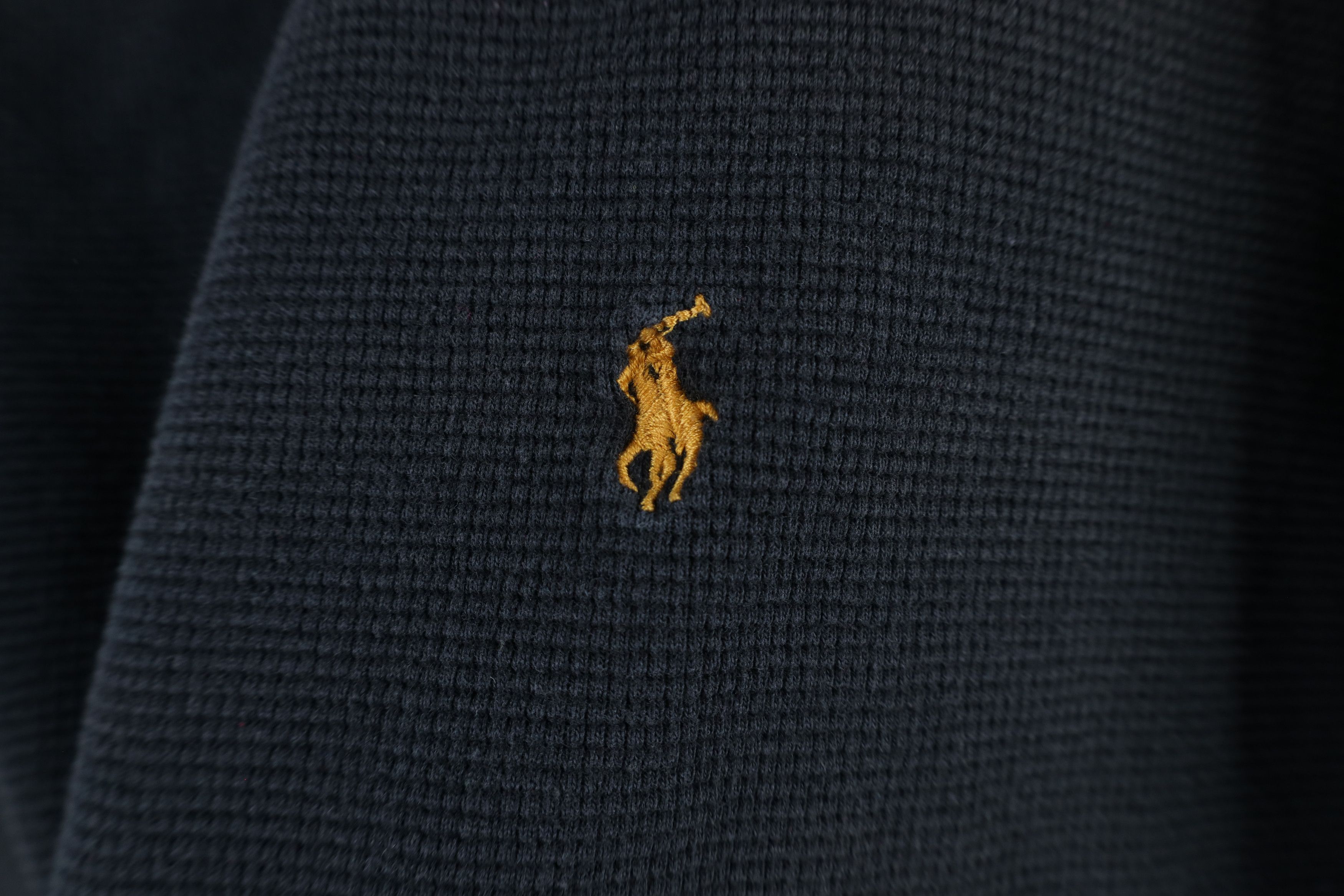Ralph Lauren Vintage Ralph Lauren Waffle Knit Long Sleeve T-Shirt Black Size US XL / EU 56 / 4 - 4 Thumbnail