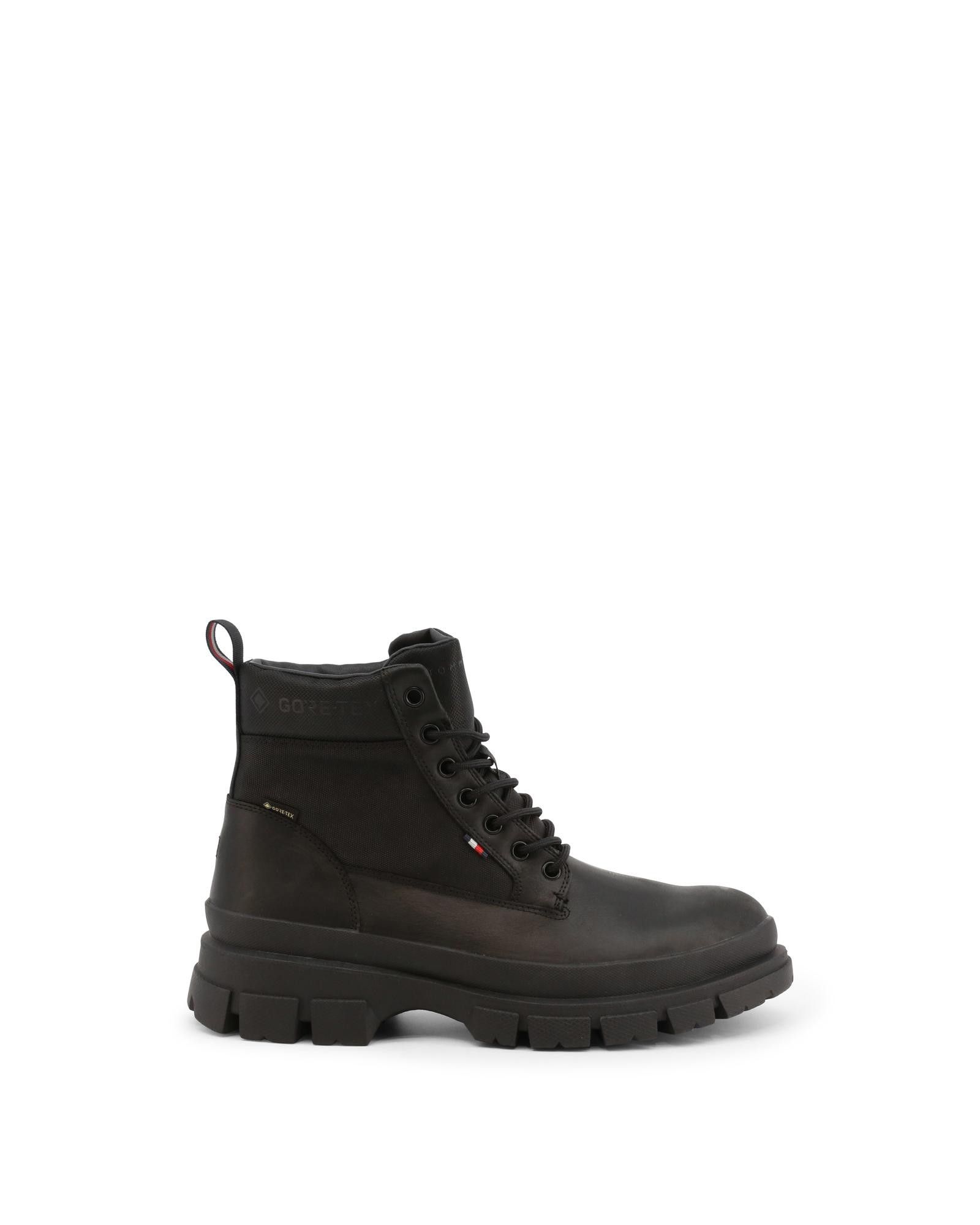 image of Tommy Hilfiger Metal Eyelet Ankle Boots With Rubber Sole in Black, Men's (Size 11)