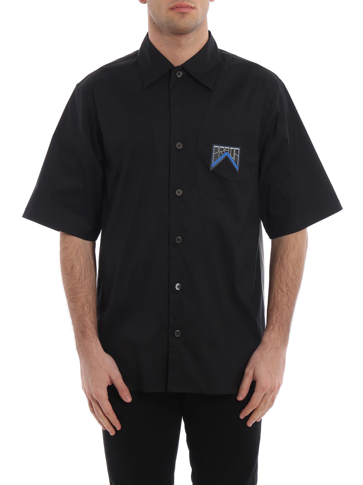Prada 2018 PRADA Rubber Patch Logo Bowling Shirt Size US L / EU 52-54 / 3 - 2 Thumbnail