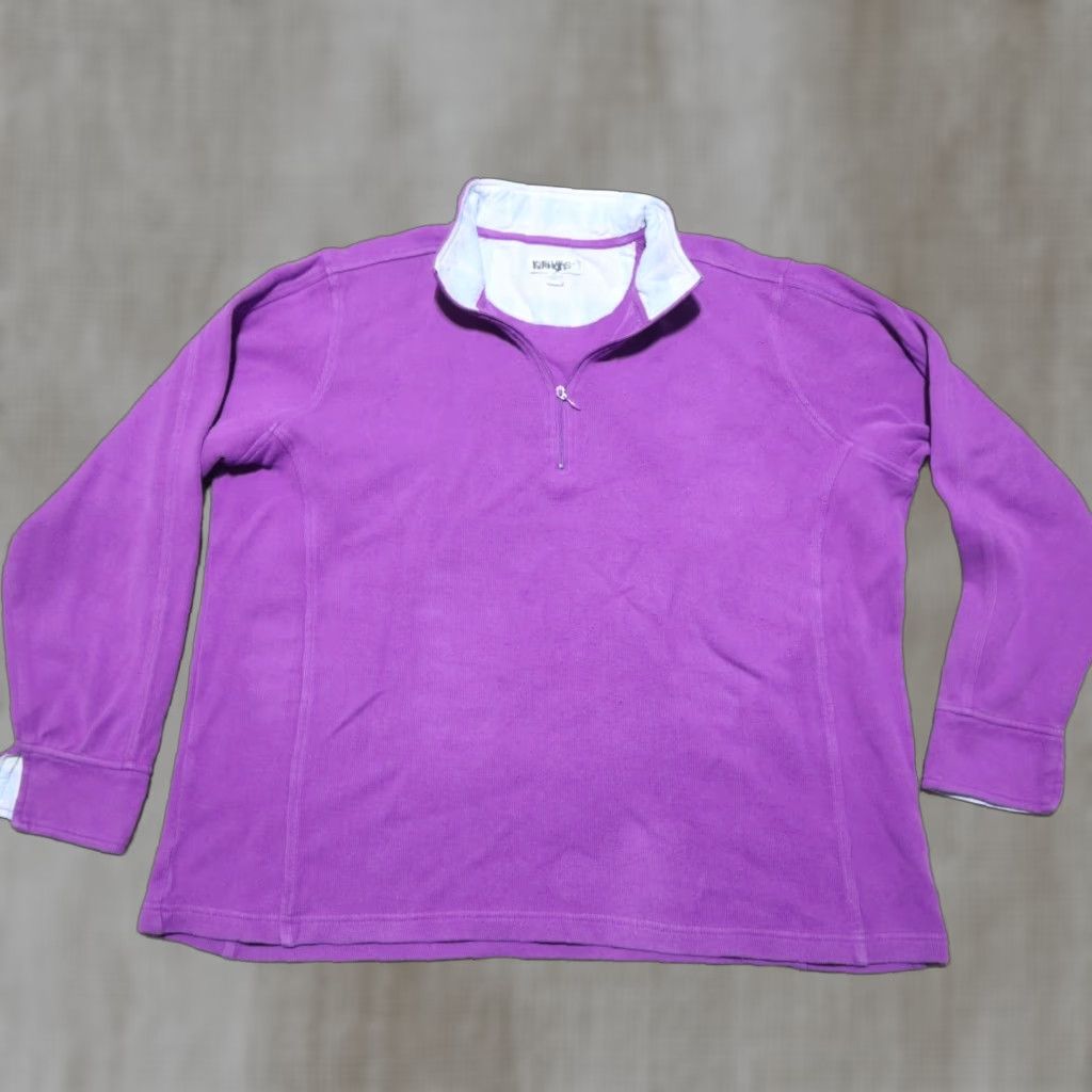 Orvis Orvis Sweater Shirt Women XL Purple Zip Pockets Mock Neck Long Sleeve Pullover Classic 90s Decade Vintage: No Size XL / US 12-14 / IT 48-50 - 1 Thumbnail