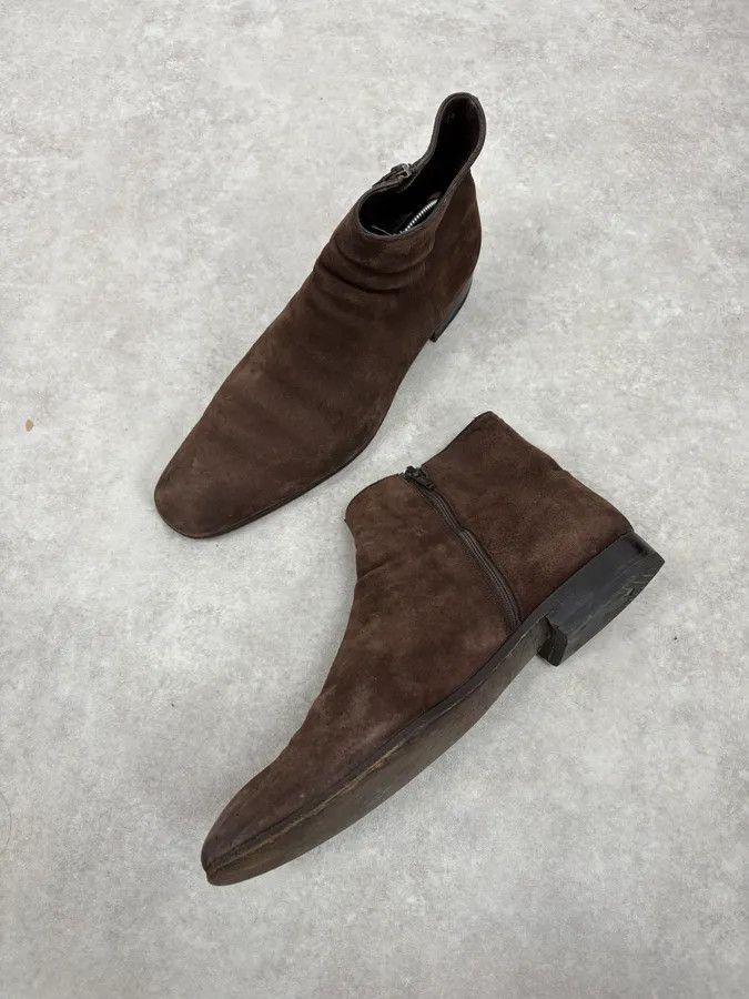 Prada Prada Brown Suede Leather Minimalist Boots Size US 8 / EU 41 - 4 Thumbnail