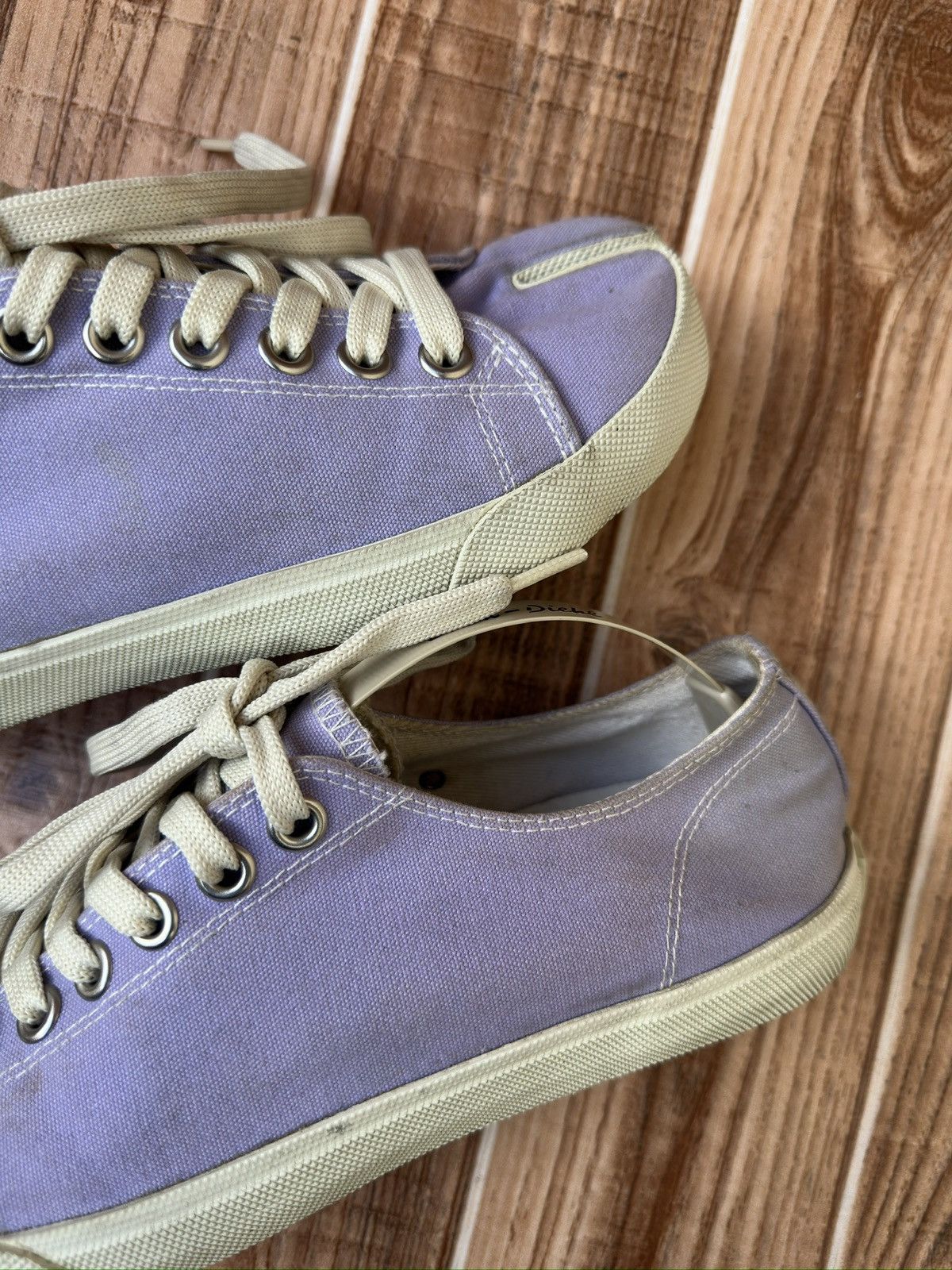 Maison Margiela Maison Martin Margiela TABI Purple Canvas Low Top Sneakers Size US 7.5 / IT 37.5 - 9 Thumbnail