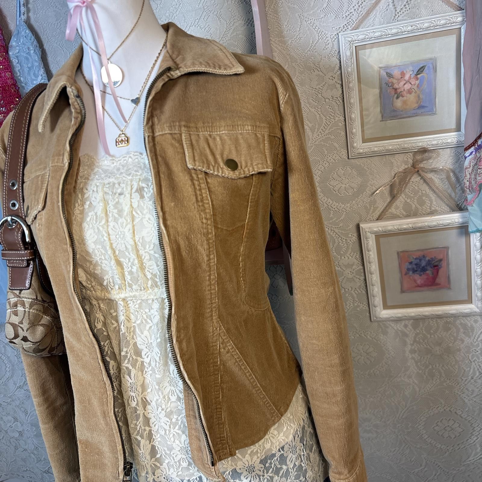 At Last & Co vintage brown corduroy zip up jacket Size L / US 10 / IT 46 - 3 Thumbnail