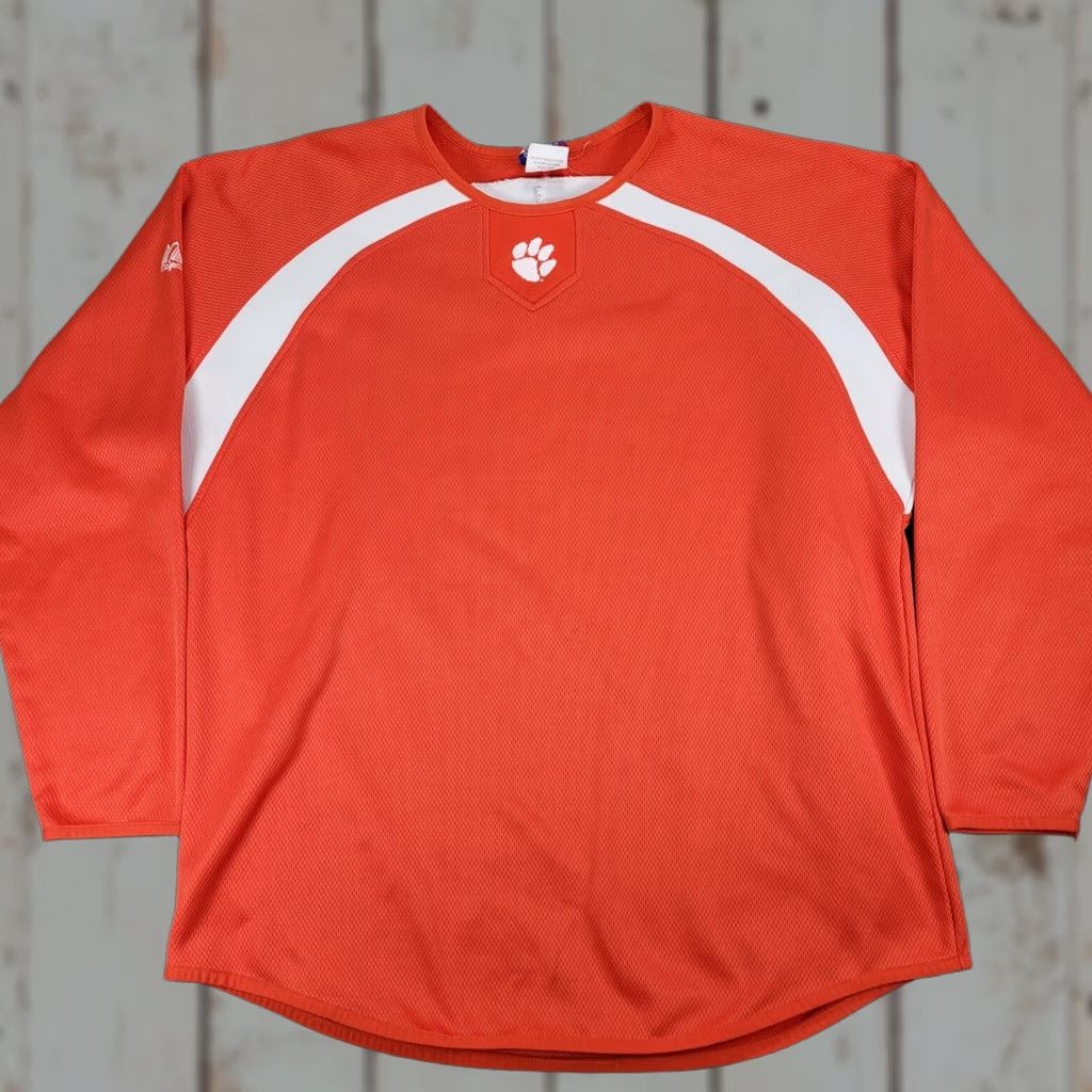 Vintage Majestic Clemson Tigers Long Sleeve Shirt Top Orange White L Size US L / EU 52-54 / 3 - 1 Thumbnail