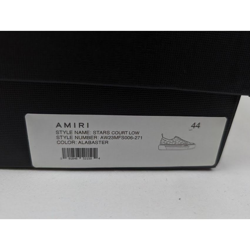 Amiri o1rshd1 Stars Court Low-Top Sneakers in Alabaster Size US 11 / EU 44 - 24 Thumbnail