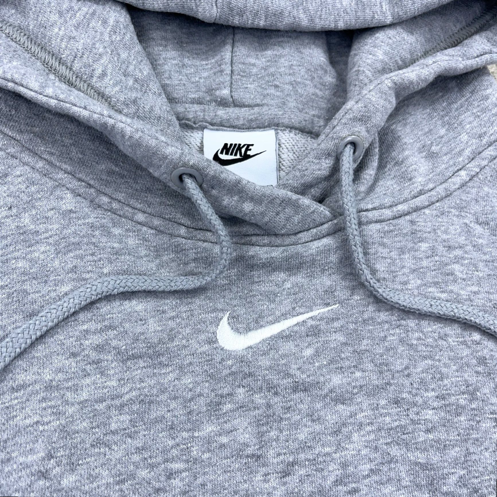 Nike Nike Hoodie Women XS Gray White Center Swoosh Baggy Retro Cotton Heather Size XS / US 0-2 / IT 36-38 - 4 Thumbnail