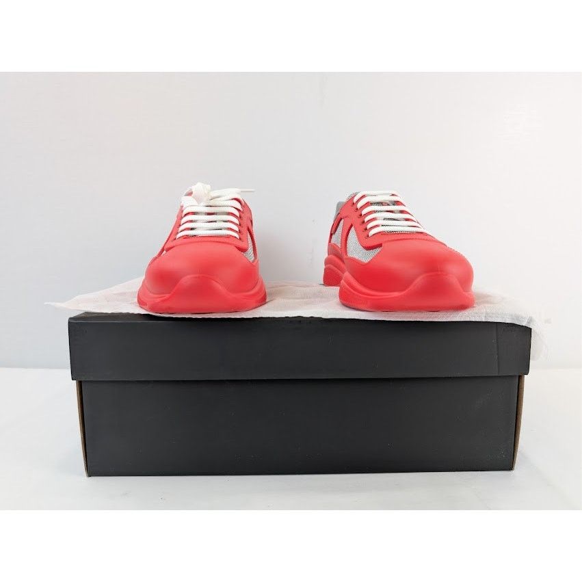 Prada o1rshd1 Calzature Uomo Icon Soft Lace Up Sneaker in Rosso Size US 9 / EU 42 - 19 Thumbnail