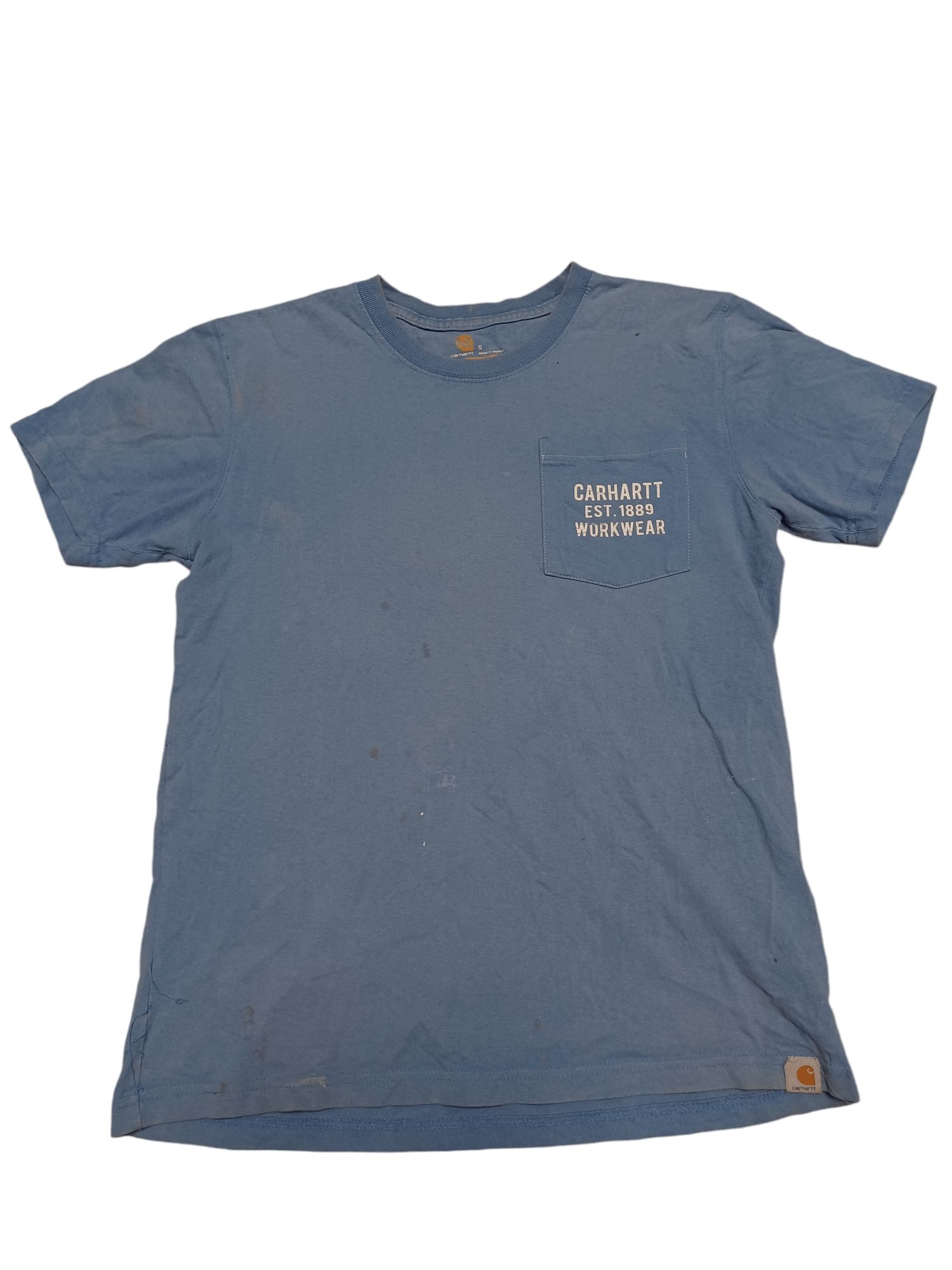 Carhartt VINTAGE CARHARTT WIP FADED BLUE BIG LOGO DISTRESSED USA TEE Size US S / EU 44-46 / 1 - 3 Thumbnail
