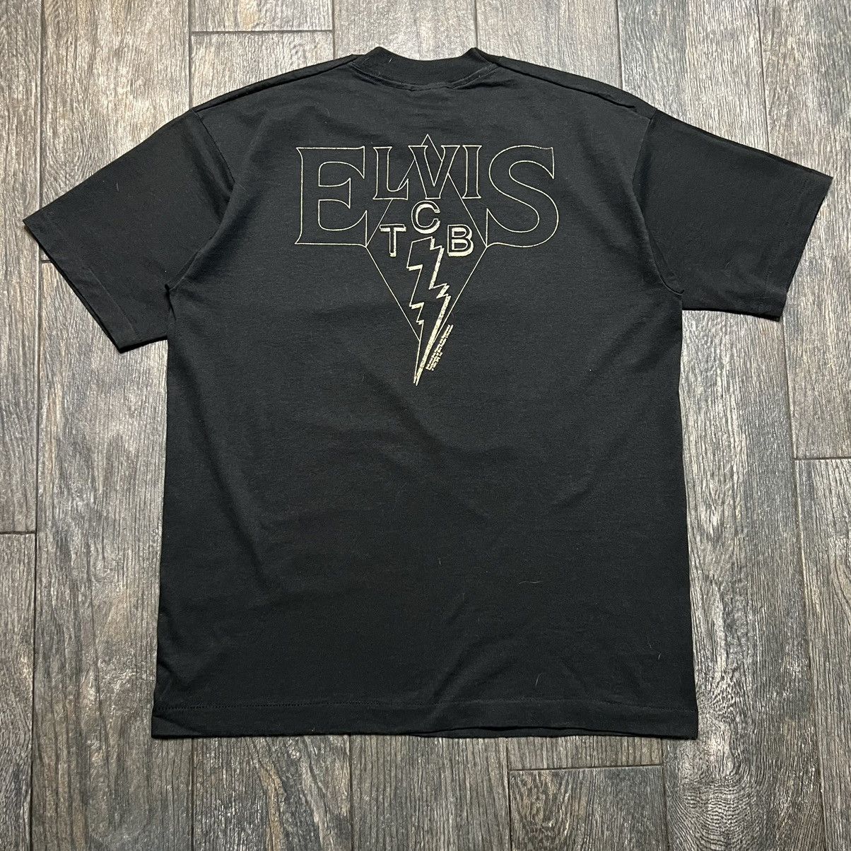 Vintage 1995 Elvis Presley TCB gold big face t shirt Size US L / EU 52-54 / 3 - 5 Thumbnail