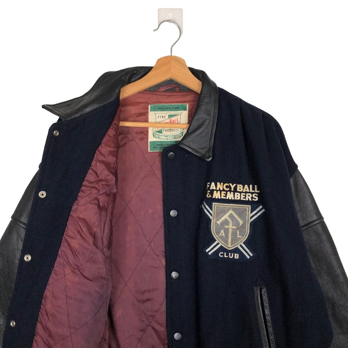 Japanese Brand 🔥VINTAGE LEATHER VARSITY JACKET FANCY BALL SPELLOUT BIGLOGO Size US L / EU 52-54 / 3 - 6 Thumbnail