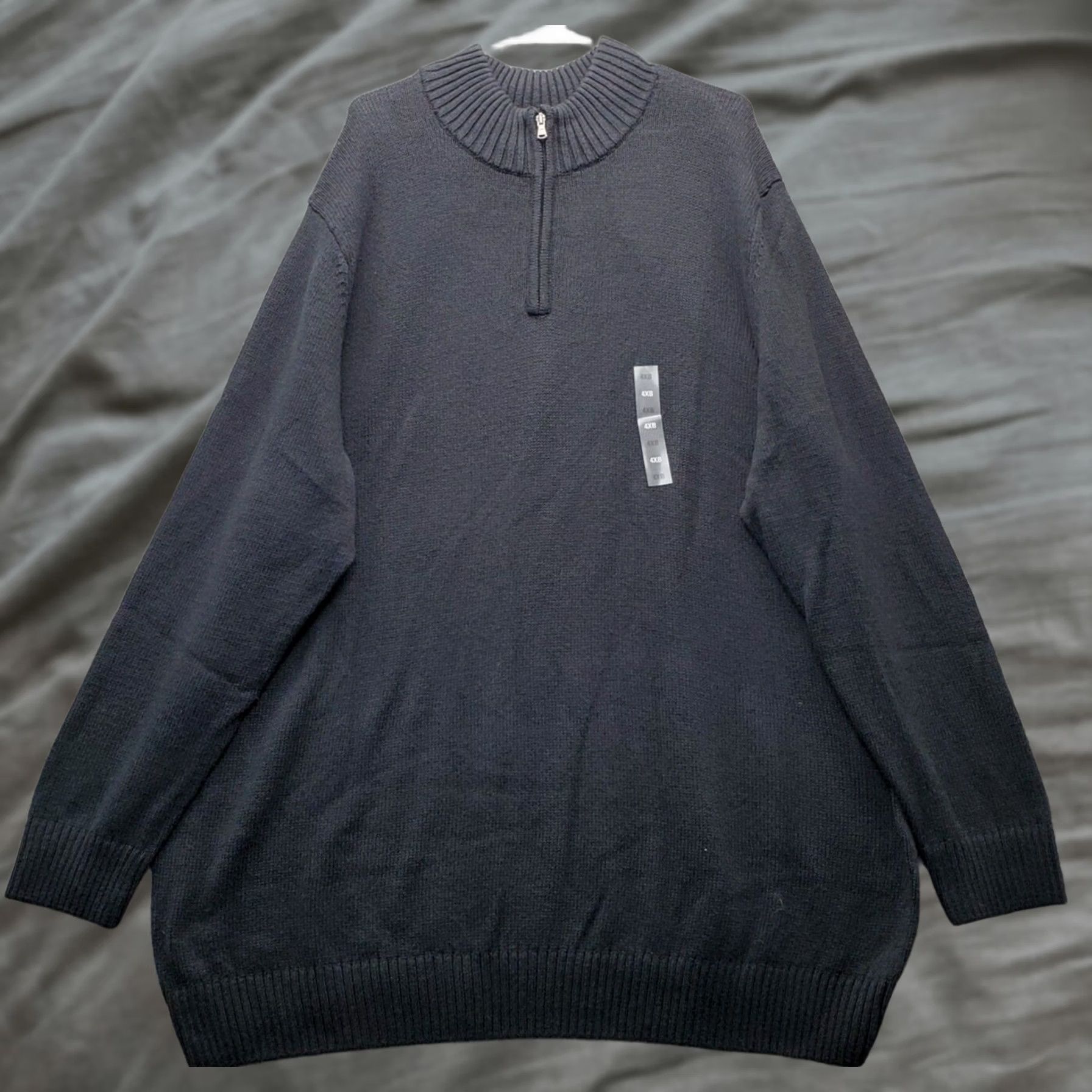 Vintage Sonoma Mens 4XB Black Knit Heavyweight Crew Neck 1/4 Zip Pullover Sweatshirt Size US XXL / EU 58 / 5 - 1 Thumbnail