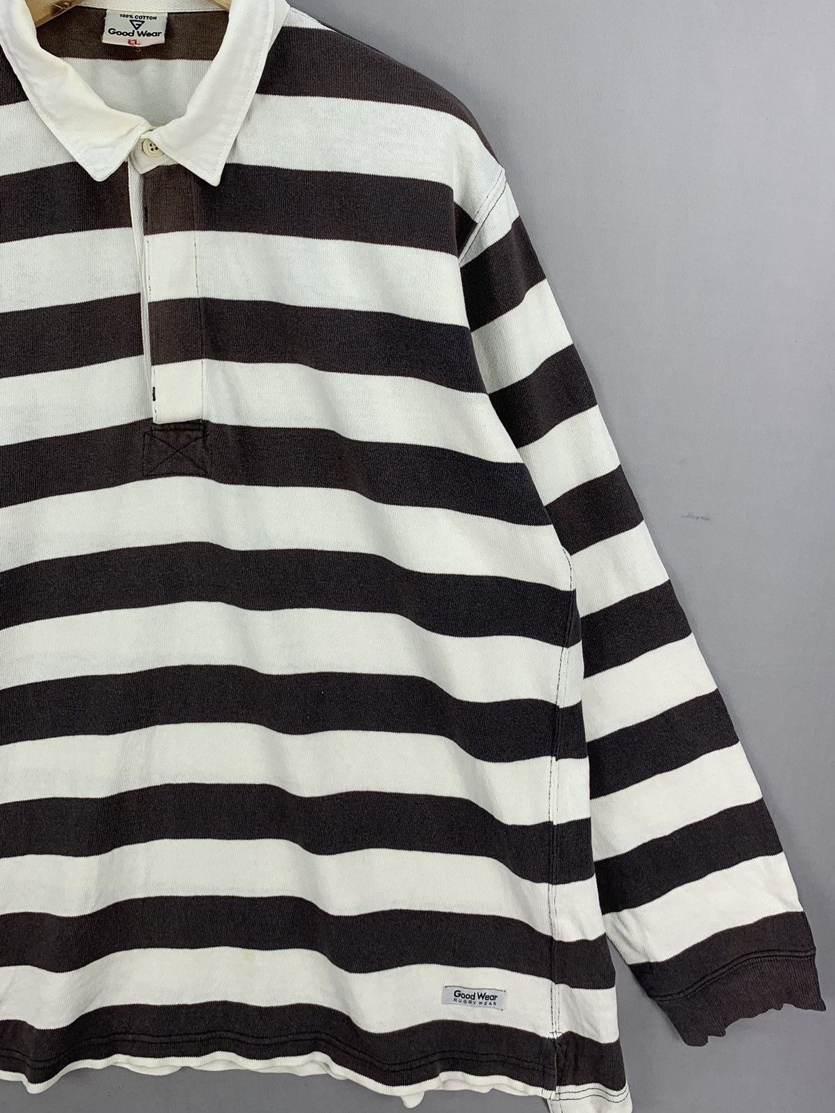 NFL Vintage 90s Stripe Long Sleeve Rugby Polo Shirt Size US XXL / EU 58 / 5 - 5 Thumbnail