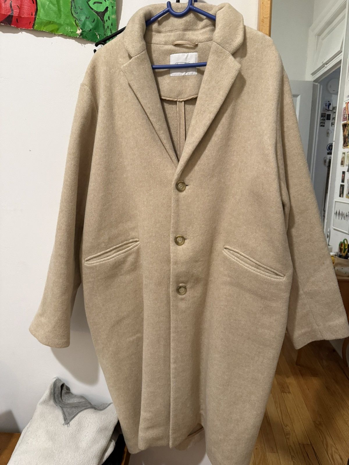 Other American Vintage Mens Long Cream/Ivory Overcoat Size US M / EU 48-50 / 2 - 1 Thumbnail