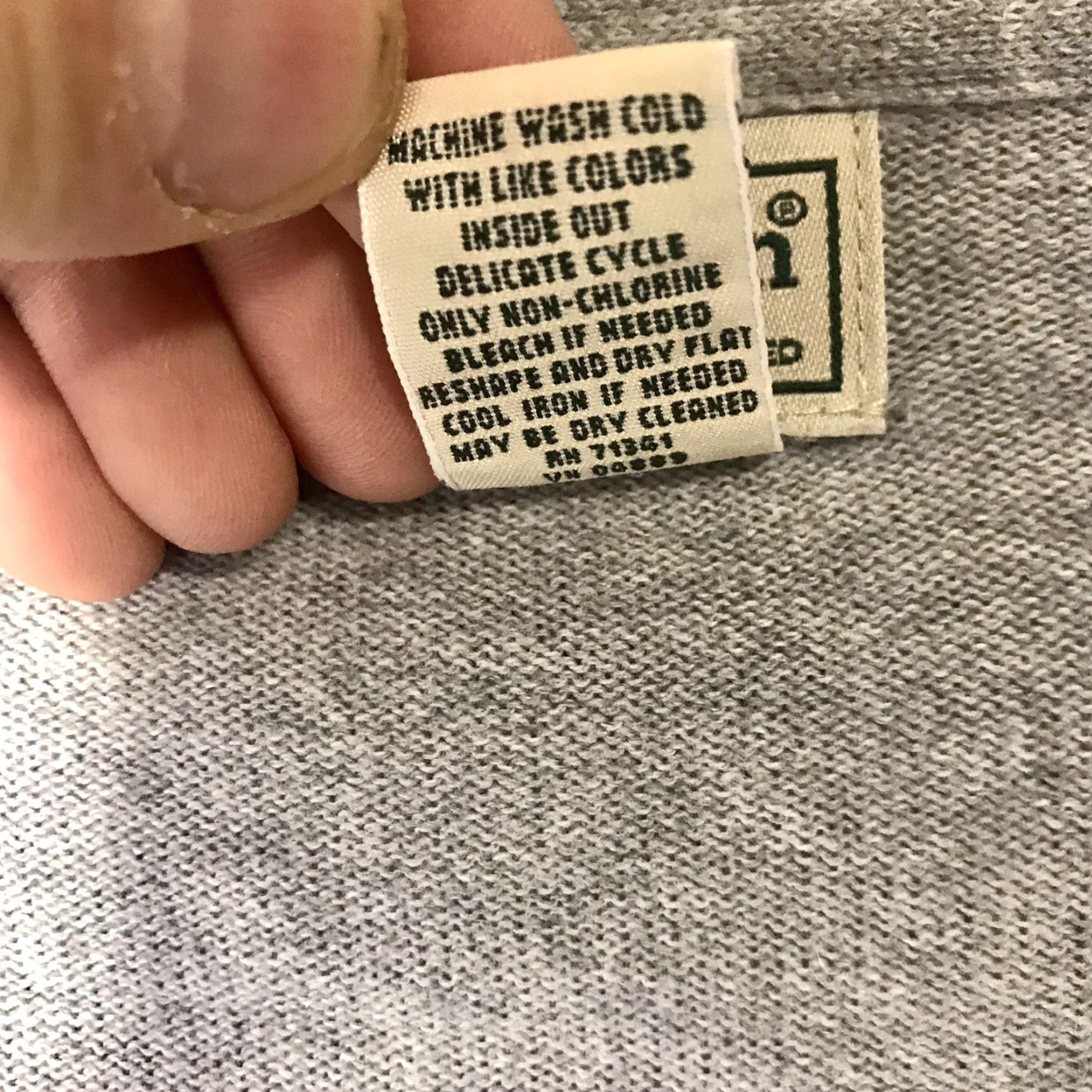 Vintage LL BEAN Cotton Cashmere Blend V-Neck Pullover Gray Sweater Mens Large Size US L / EU 52-54 / 3 - 5 Thumbnail