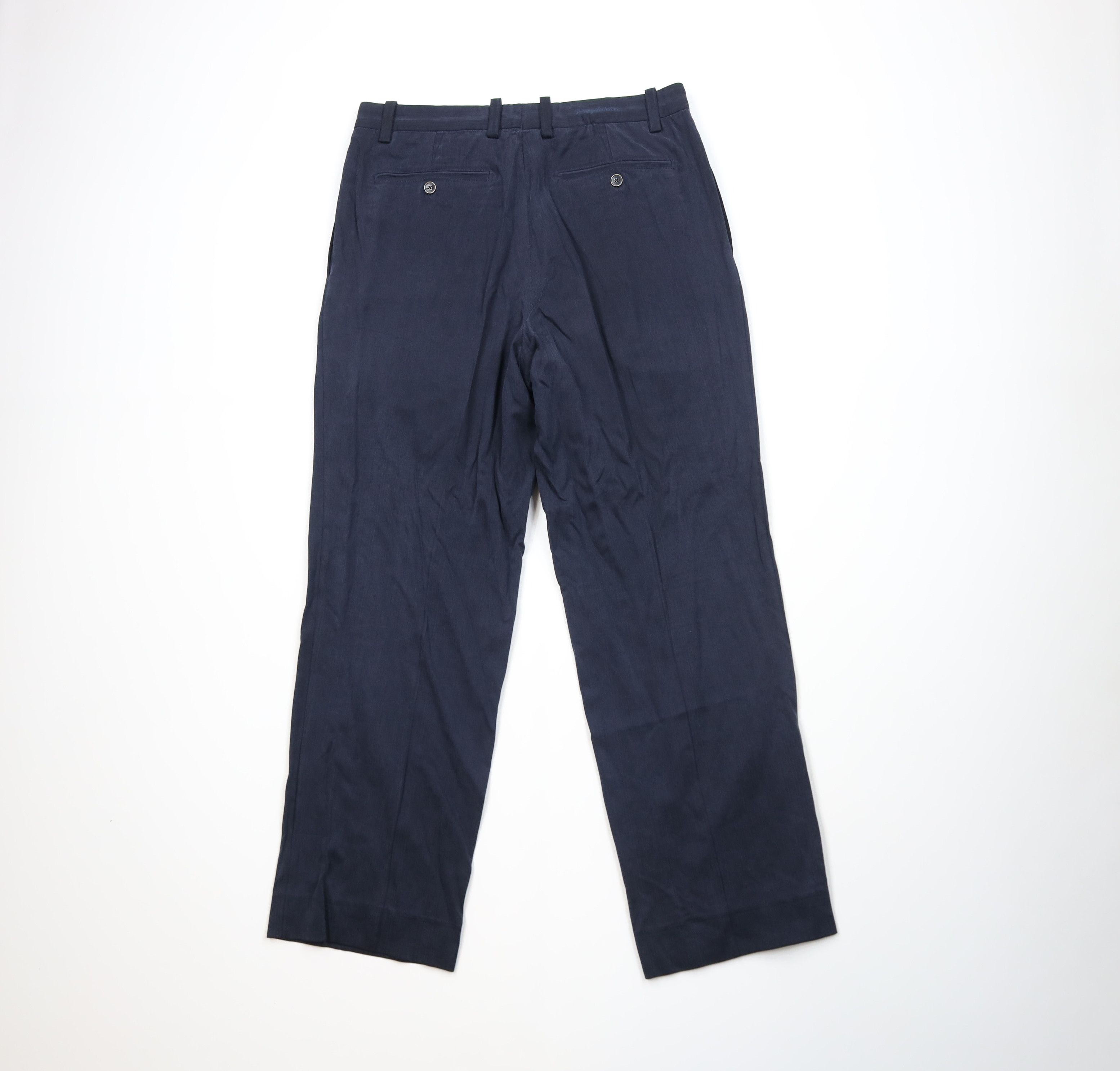 Tommy Bahama Vintage Tommy Bahama Silk Wide Leg Chino Pants Navy Blue Size US 34 / EU 50 - 9 Thumbnail