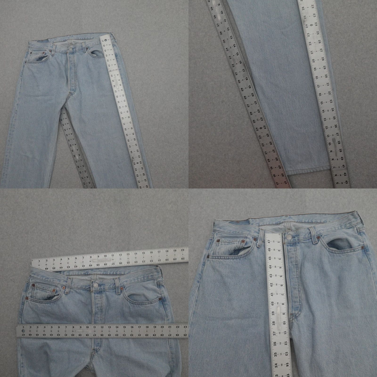 Levi's Vintage Levis 501 Jeans Mens 38 (38X30) Light Blue Denim Button Fly Straight Size US 38 / EU 54 - 8 Thumbnail