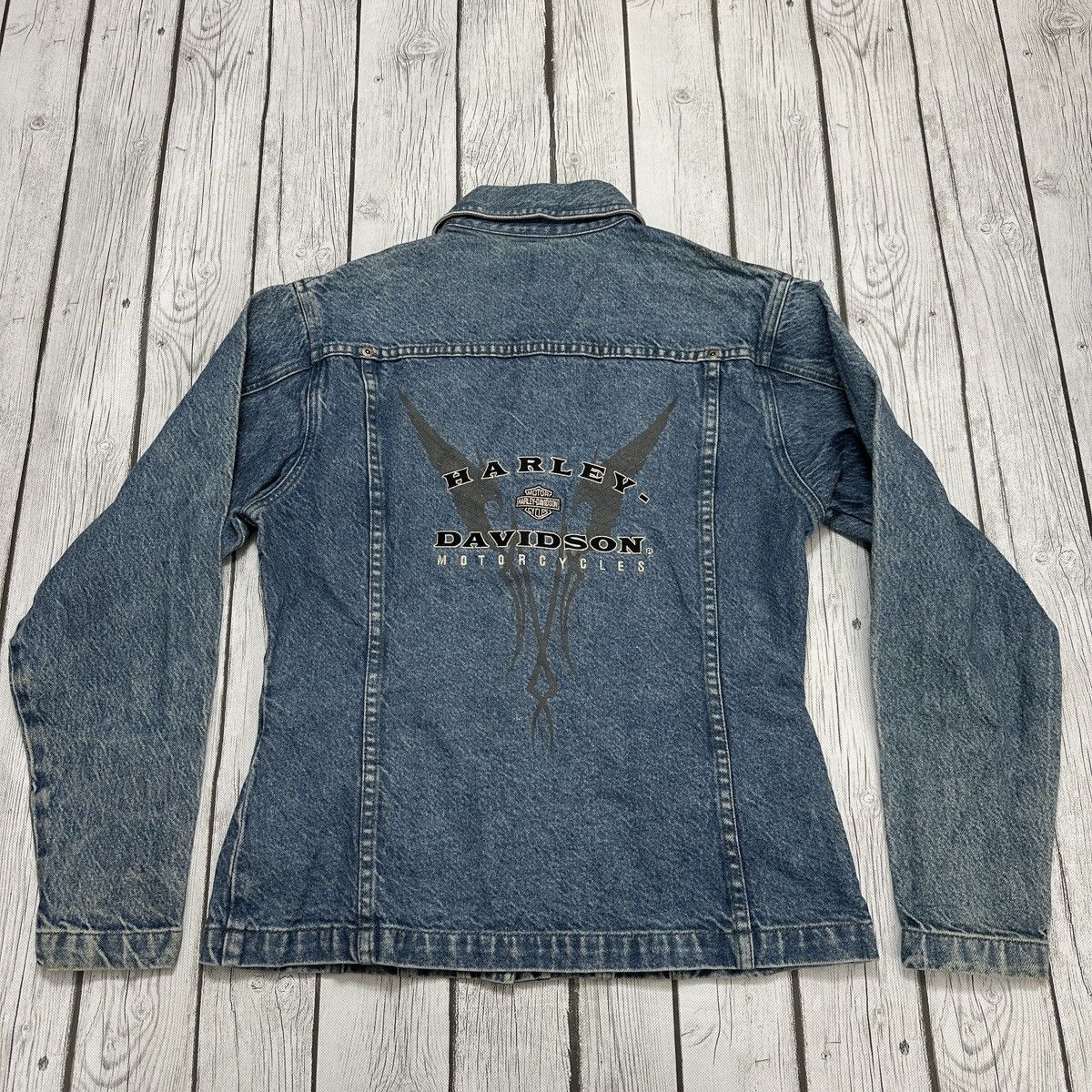 Harley Davidson × Vintage Vintage Harley Davidson denim jacket Size S / US 4 / IT 40 - 2 Thumbnail
