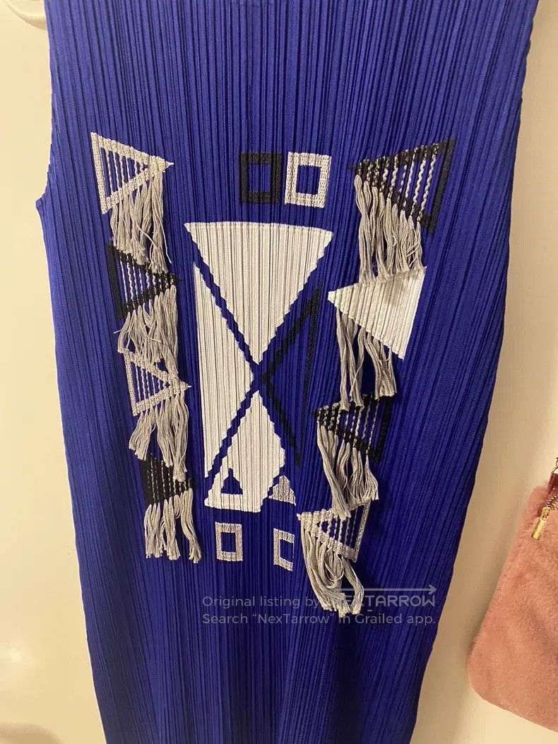 Issey Miyake Issey Miyake Ruched Sleeveless Tassel Patchwork Top Size L / US 10 / IT 46 - 3 Thumbnail