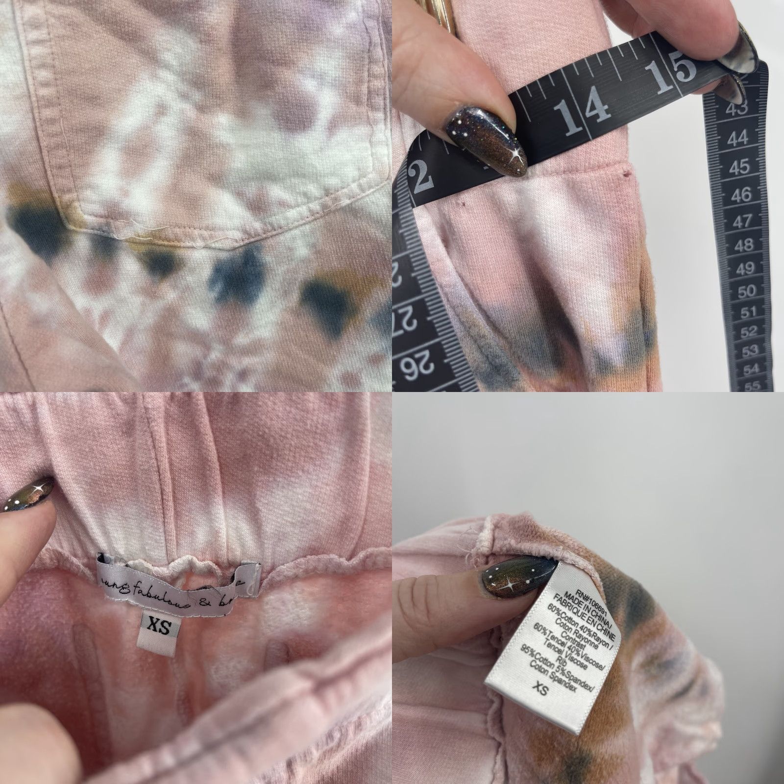 Young Fabulous & Broke Young Fabulous & Broke Jogger Pants Womens XS Pink Solid Fleece Pockets Boho 90s Size 26" / US 2 / IT 38 - 8 Thumbnail