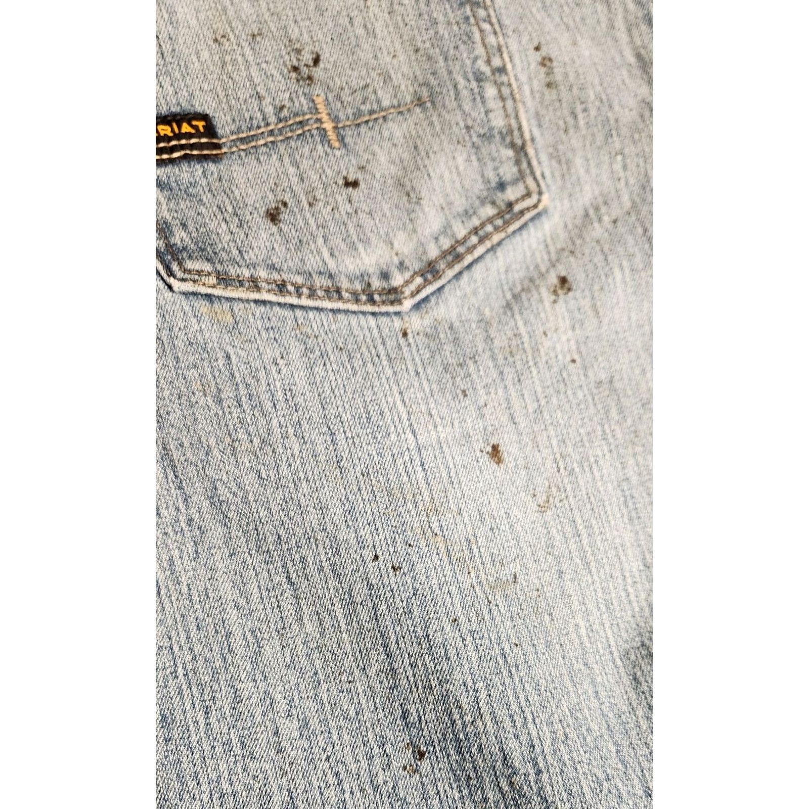 Ariat Ariat Bootcut Jeans Men's 38x32 Rebar M4 Relaxed Dura Stretch Basic Carbine Wash Jeans Size US 38 / EU 54 - 6 Thumbnail